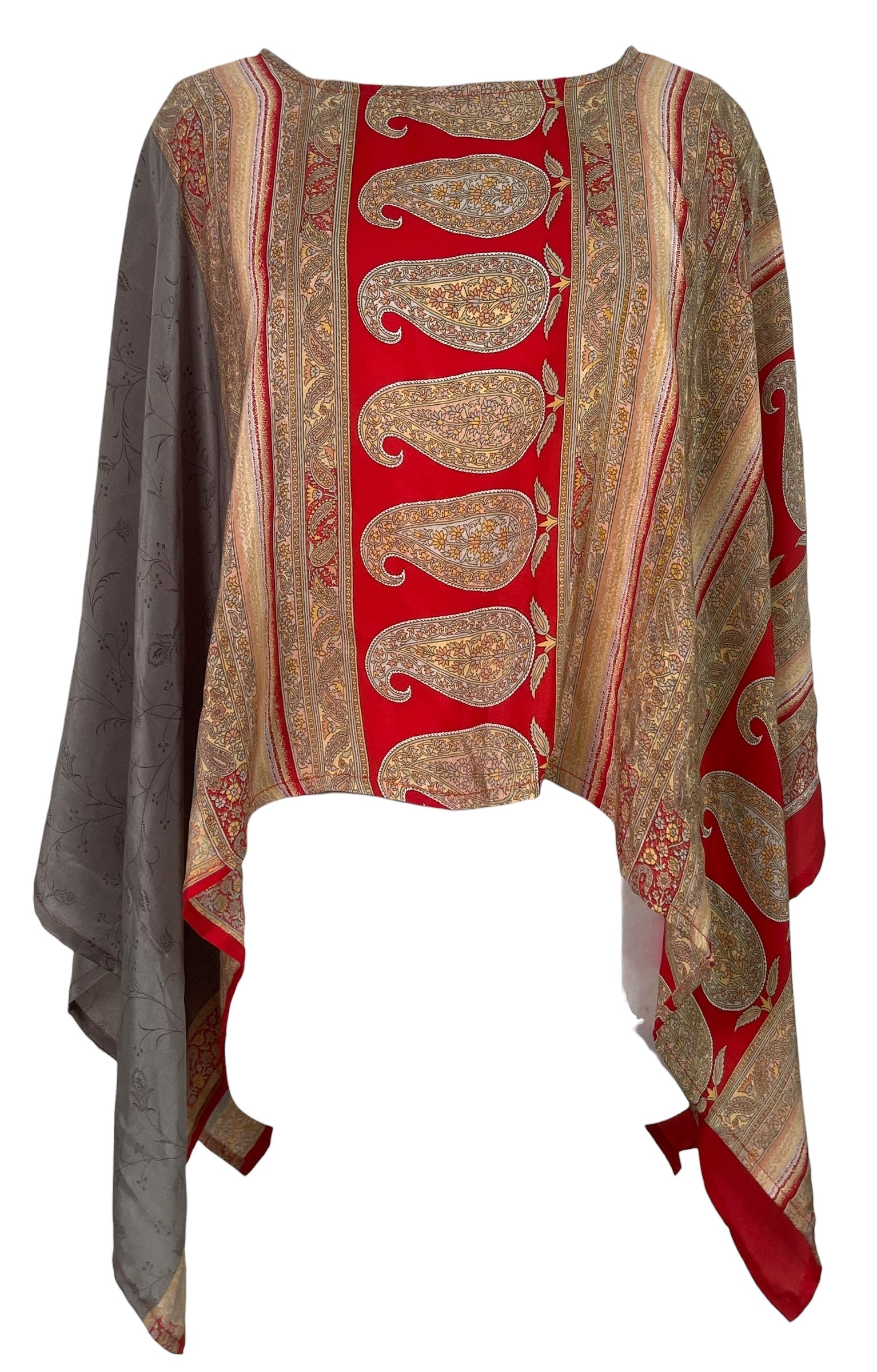 PREVIEW PRC8702 Avatar Pure Silk Capelet Poncho by MARCH2026 – Handmade ethical Poncho from sariKNOTsari using upcycled silk. Designed in Canada for travel and slow fashion, loved from Toronto to LA to Sydney.