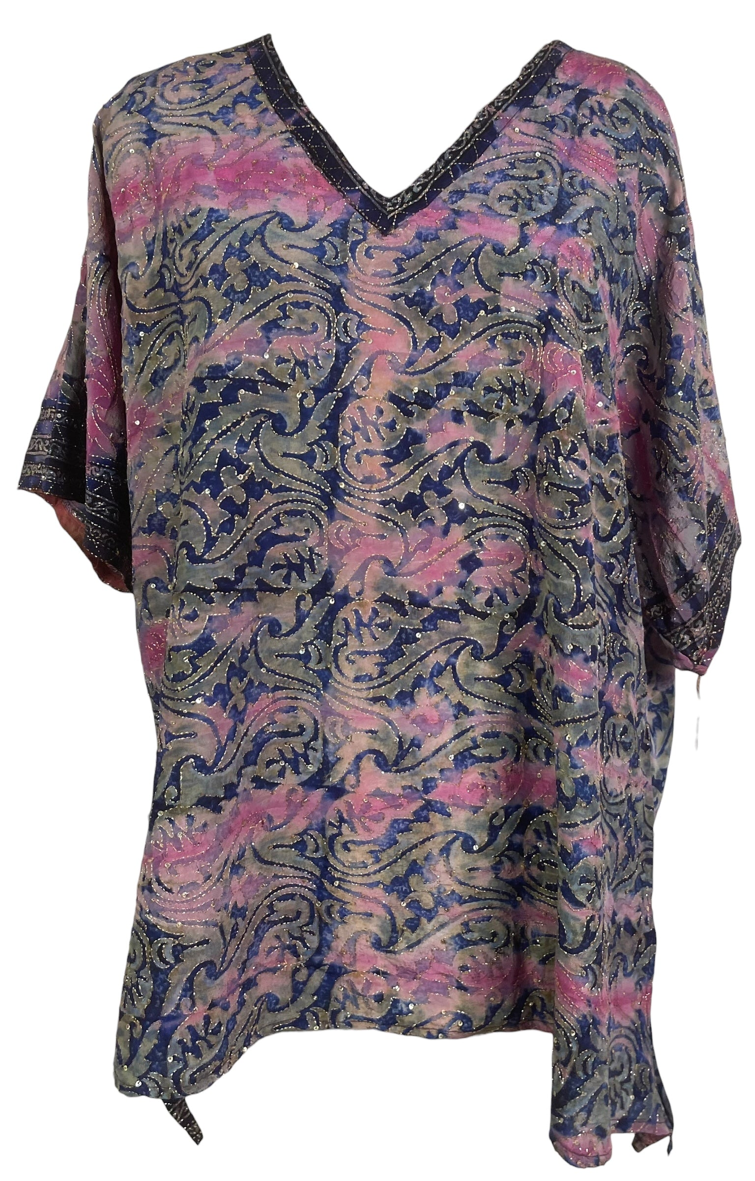 PREVIEW PRC8734 Avatar Pure Silk Long Tunic with Side Ties by MARCH2026 – Handmade ethical Side Tie Tunic from sariKNOTsari using upcycled silk. Designed in Canada for travel and slow fashion, loved from Toronto to LA to Sydney.