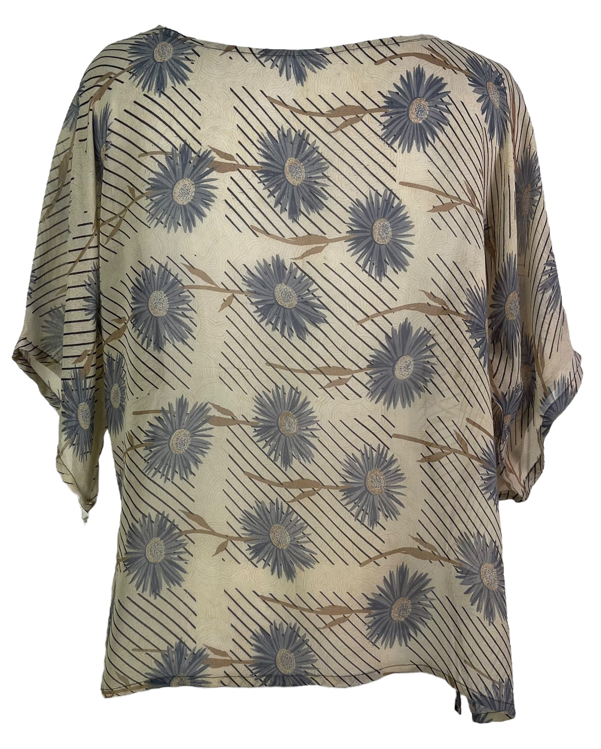 PRG8231 Sheer Avatar Pure Silk Side Slit Top by DECEMBER2025 – Handmade ethical Side Slit Top from sariKNOTsari using upcycled silk. Designed in Canada for travel and slow fashion, loved from Toronto to LA to Sydney.