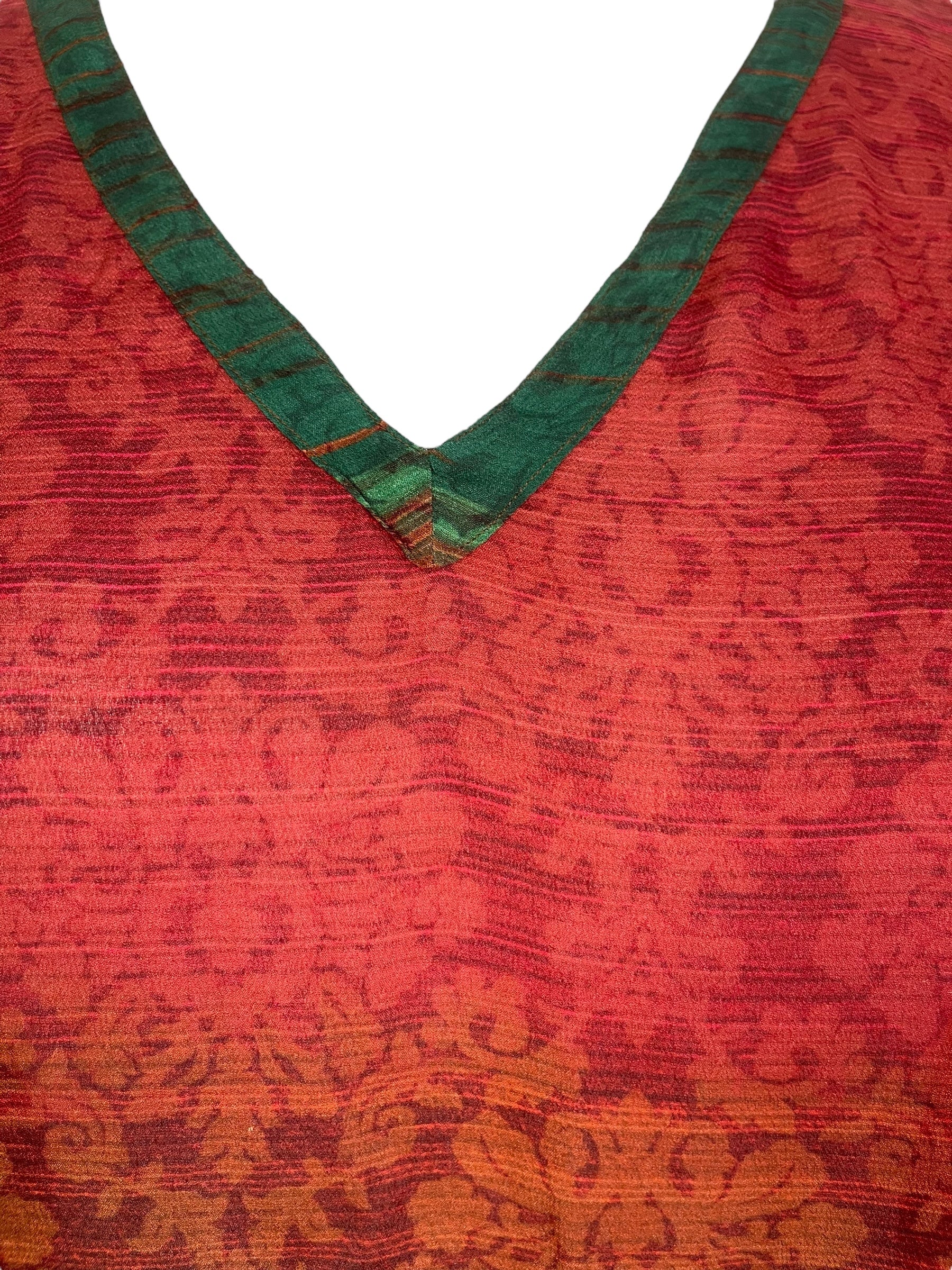 PRG8055 Sheer Avatar Pure Silk Long Tunic with Side Ties