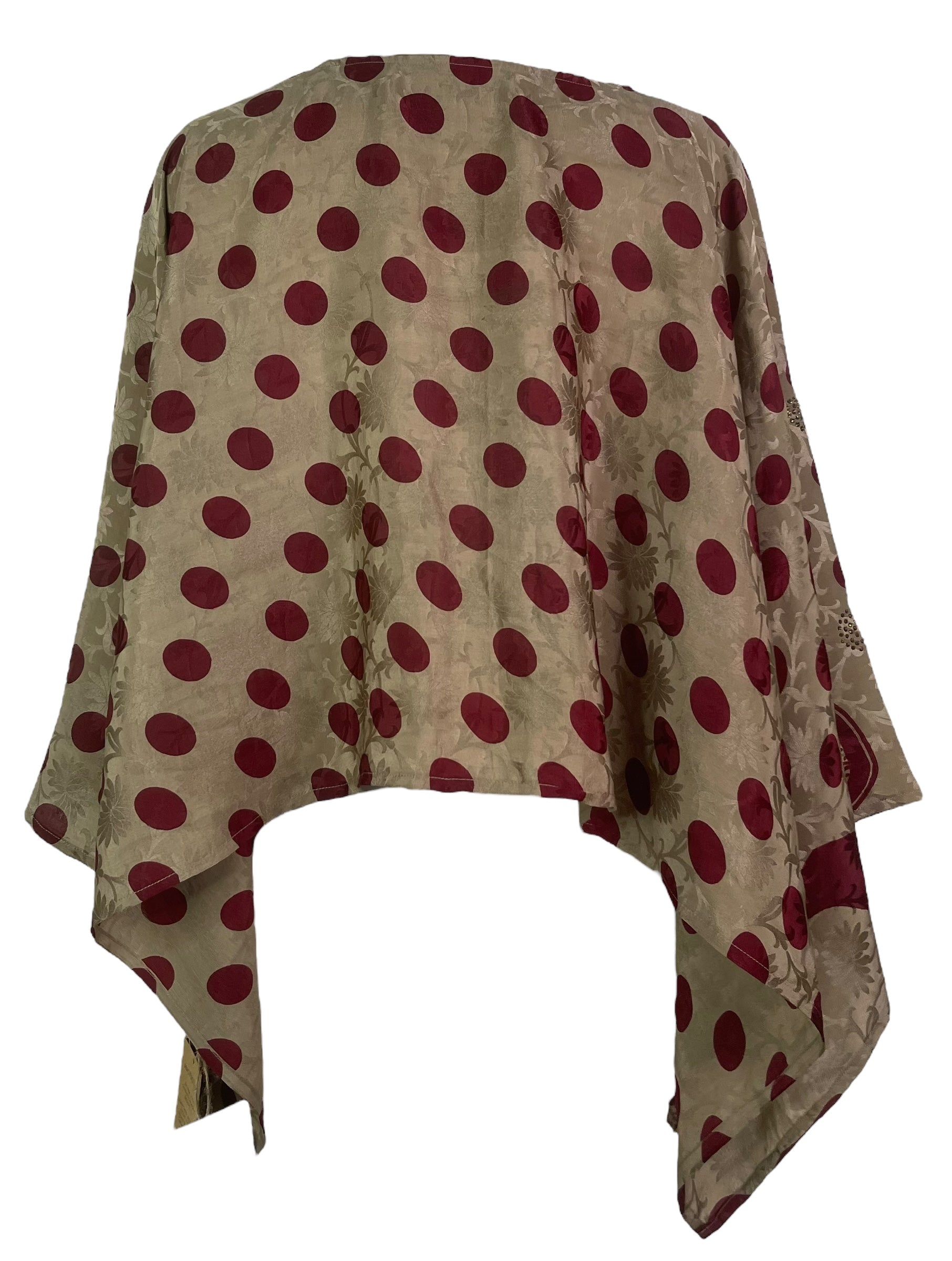 PREVIEW PRC7973 Pure Silk Wabi Sabi Capelet Poncho by DECEMBER2025 – Handmade ethical Poncho from sariKNOTsari using upcycled silk. Designed in Canada for travel and slow fashion, loved from Toronto to LA to Sydney.