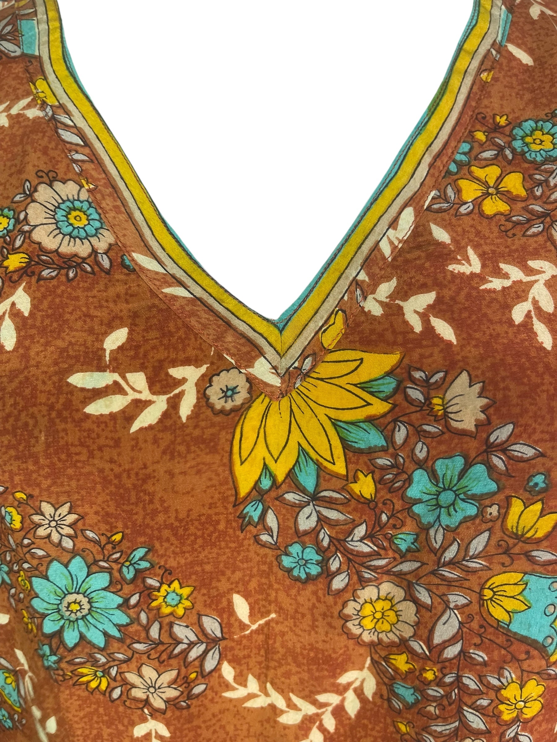 PRC8460 Wabi Sabi Pure Silk Short Kaftan Tunic With Slits