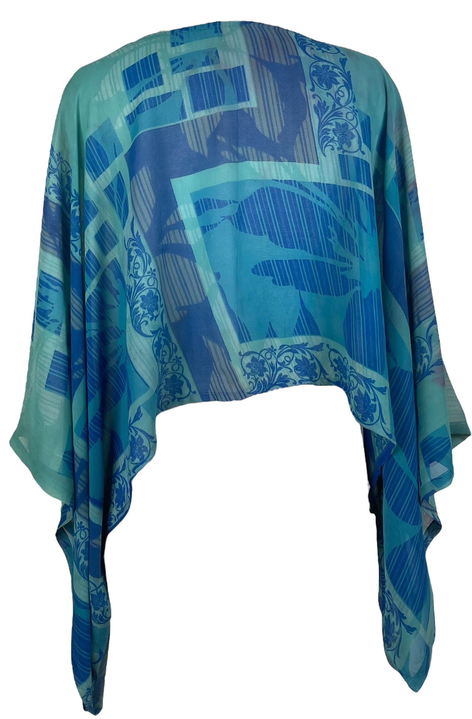 PRG8044 Wabi Sabi Pure Silk Kimono-Sleeved Top