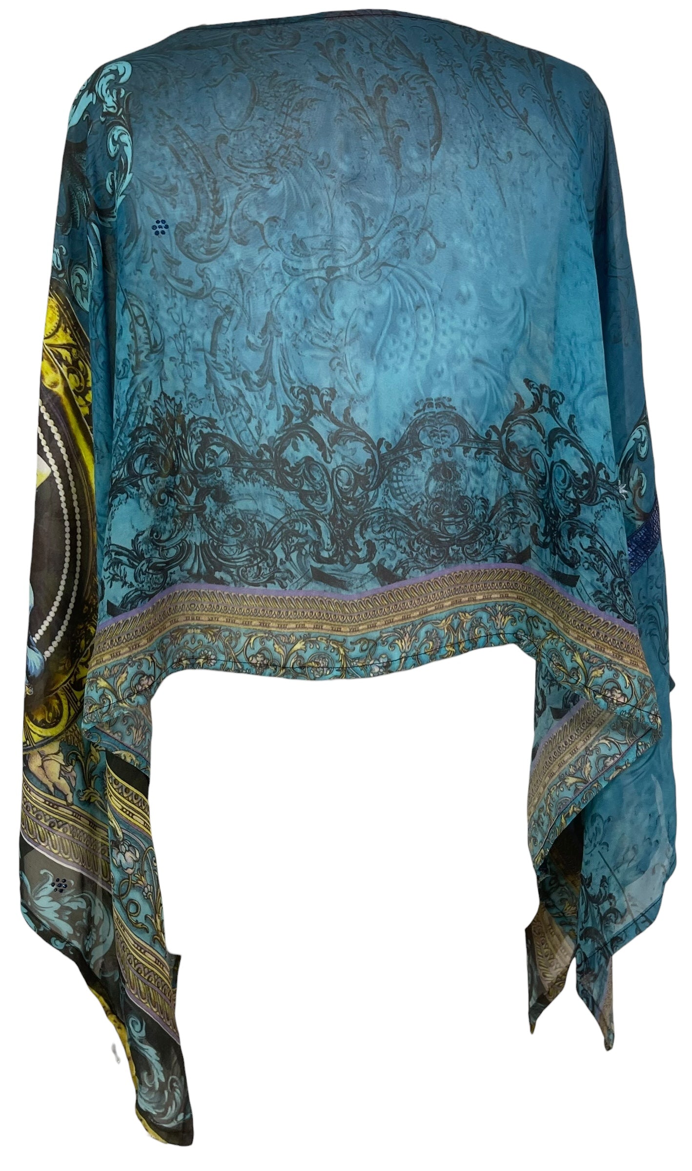 PRG7528 Sheer Avatar Pure Silk Capelet Poncho