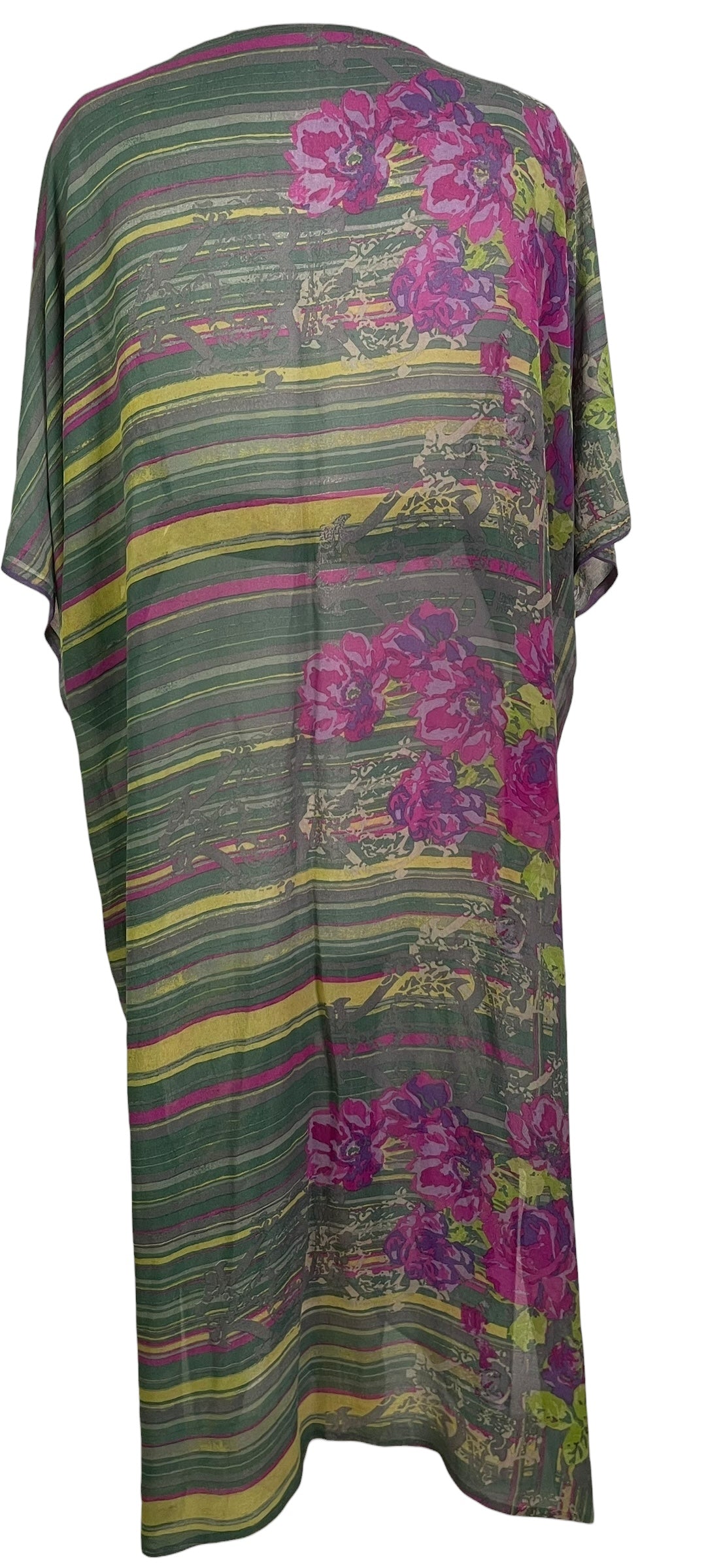 PREVIEW PRG8674 Sheer Avatar Long Pure Silk Kimono Sleeved Duster with Belt by MARCH2026 – Handmade ethical Long Kimono from sariKNOTsari using upcycled silk. Designed in Canada for travel and slow fashion, loved from Toronto to LA to Sydney. Featuring Zsiska, Bryn Walker and Artisan Leather coats by Rejean Pepin, Pepin designs