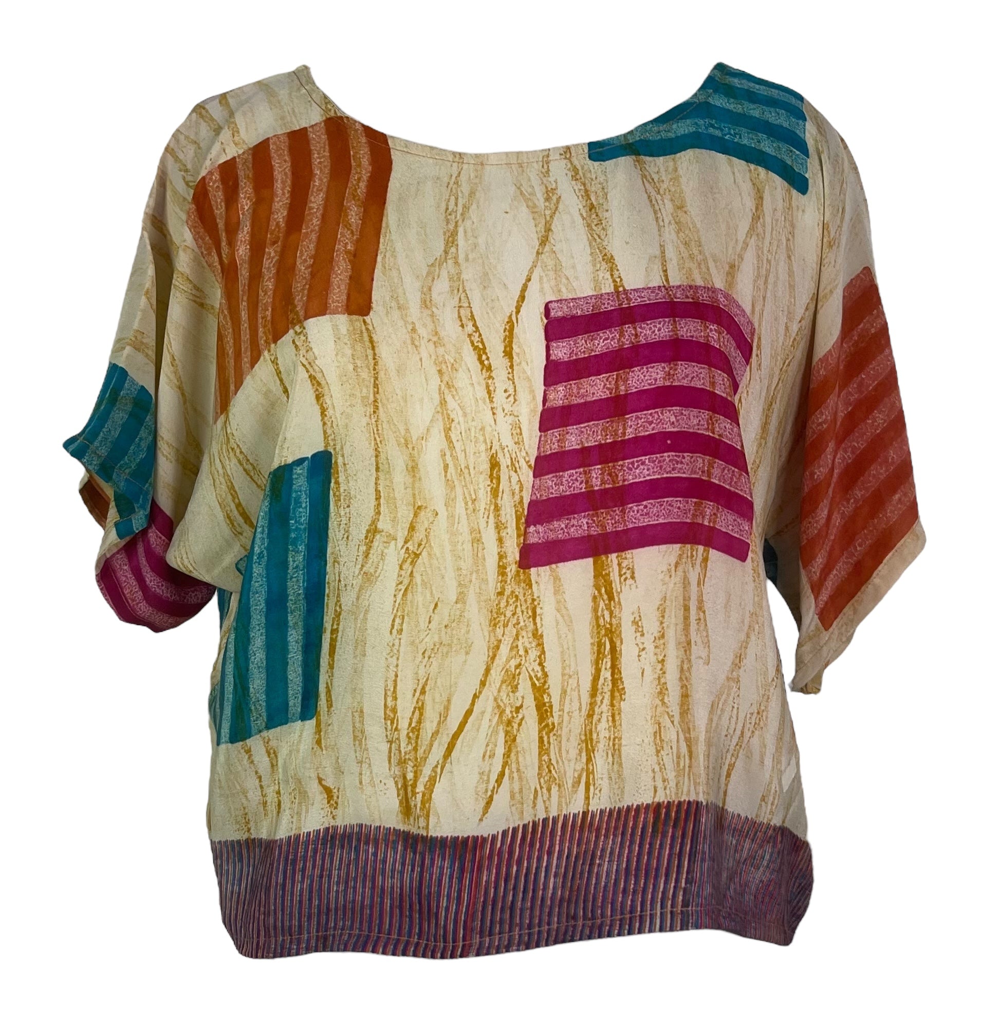 PRC4955 Wabi Sabi Pure Silk Boxy Top