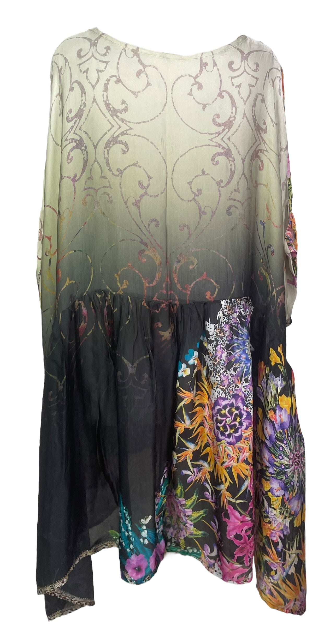 PRS8192 Wabi Sabi Pure Silk Satin Boxy Babydoll Dress