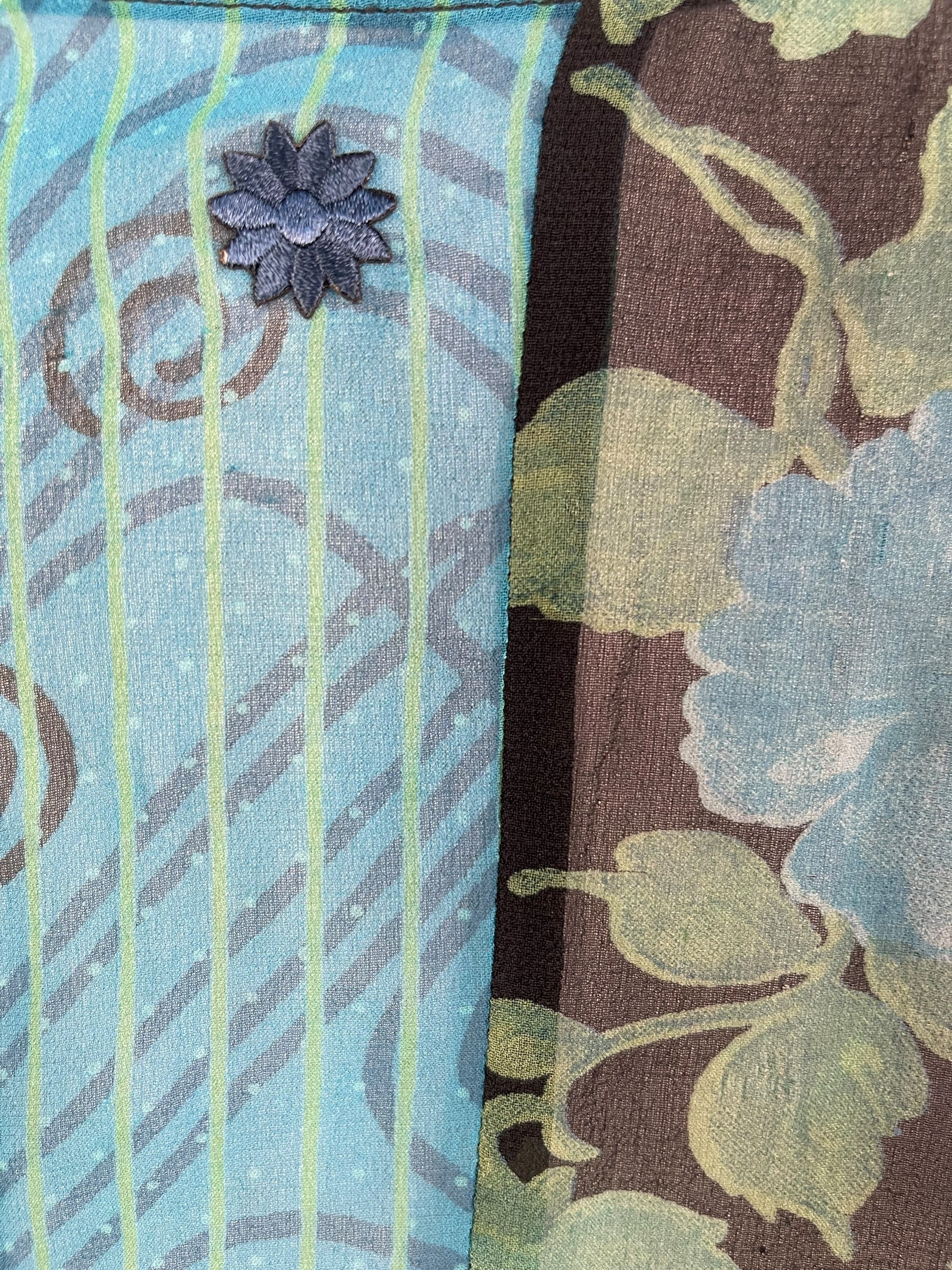 PRG7267 Sheer Avatar Pure Silk Waterfall Top