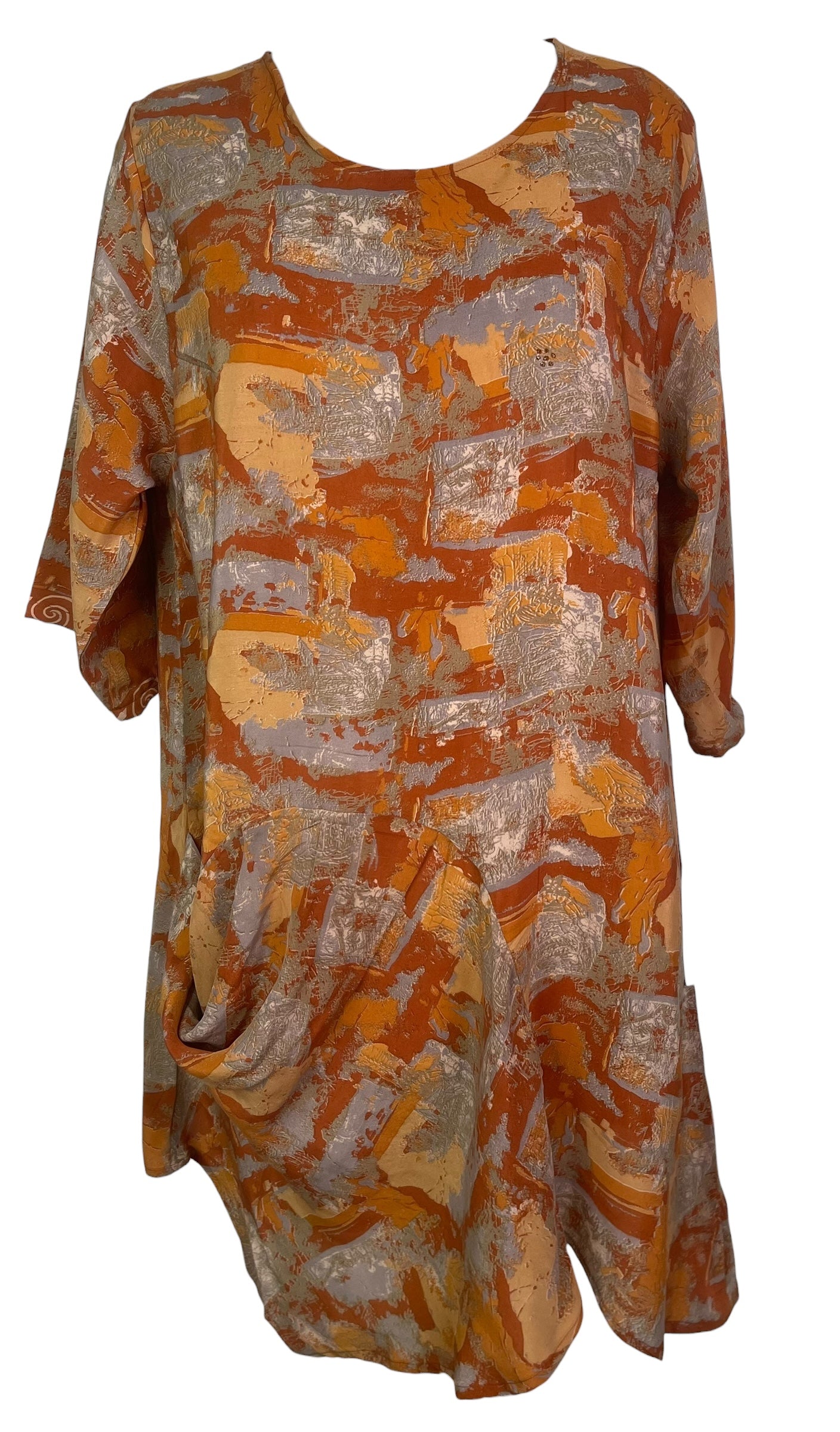 PREVIEW PRC8463 Wabi Sabi Pure Silk Self Pocket Tunic Dress