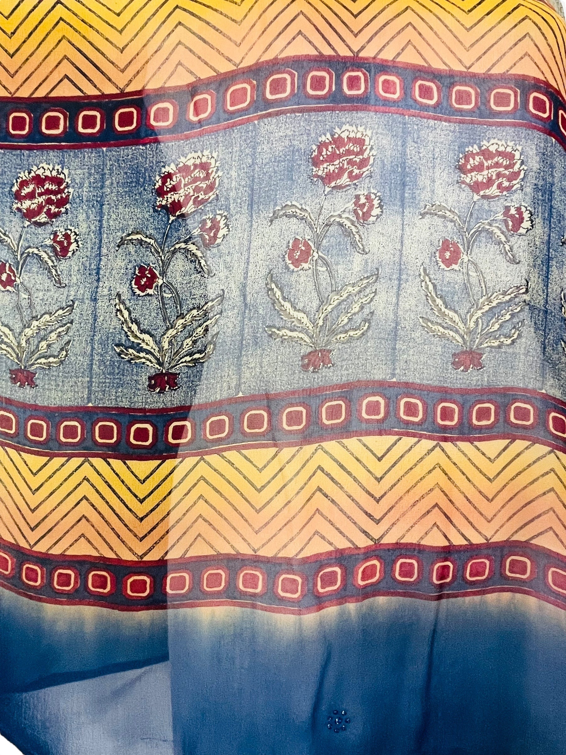 PRG7633 Sheer Avatar Pure Silk Long Tunic with Side Ties