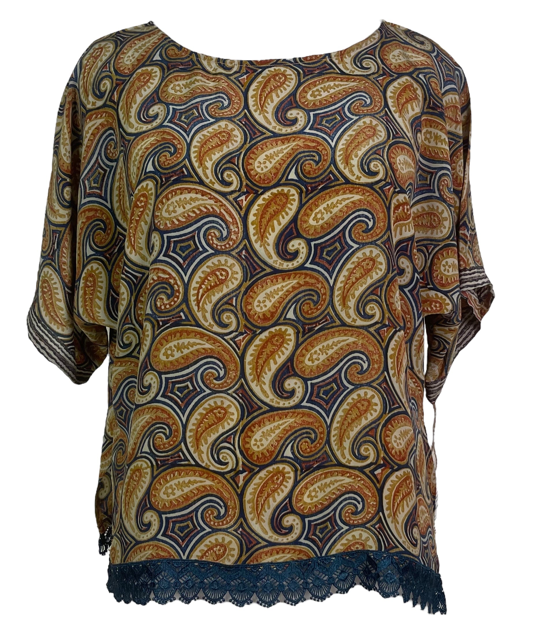 PRC7554 Avatar Pure Silk Side Slit Top