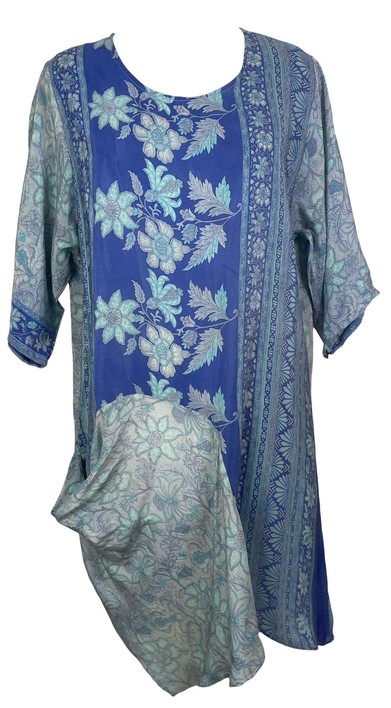 PREVIEW PRC8459 Wabi Sabi Pure Silk Self Pocket Tunic Dress by FEBRUARY2026 – Handmade ethical Self Pocket Tunic from sariKNOTsari using upcycled silk. Designed in Canada for travel and slow fashion, loved from Toronto to LA to Sydney.