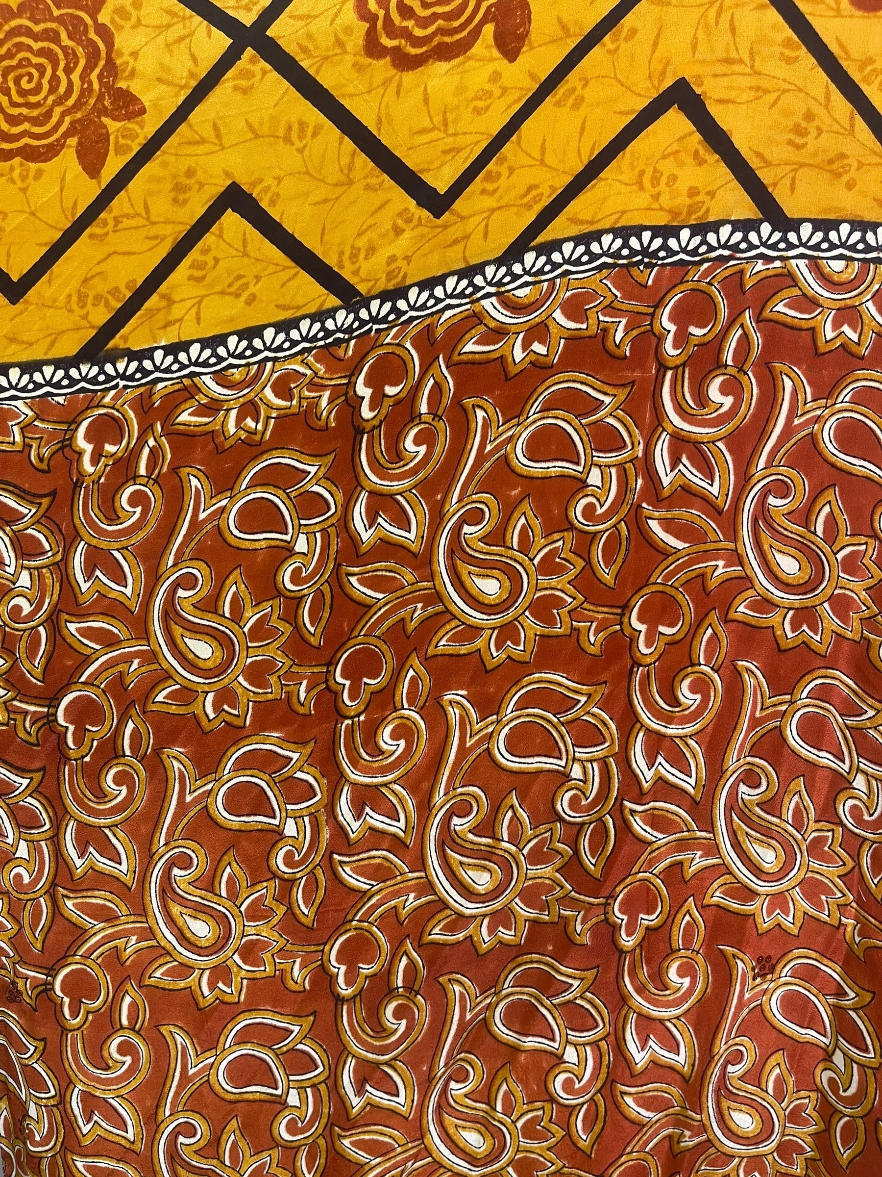 PRC8883 Avatar Long Pure Silk Kimono Sleeved Duster with Belt