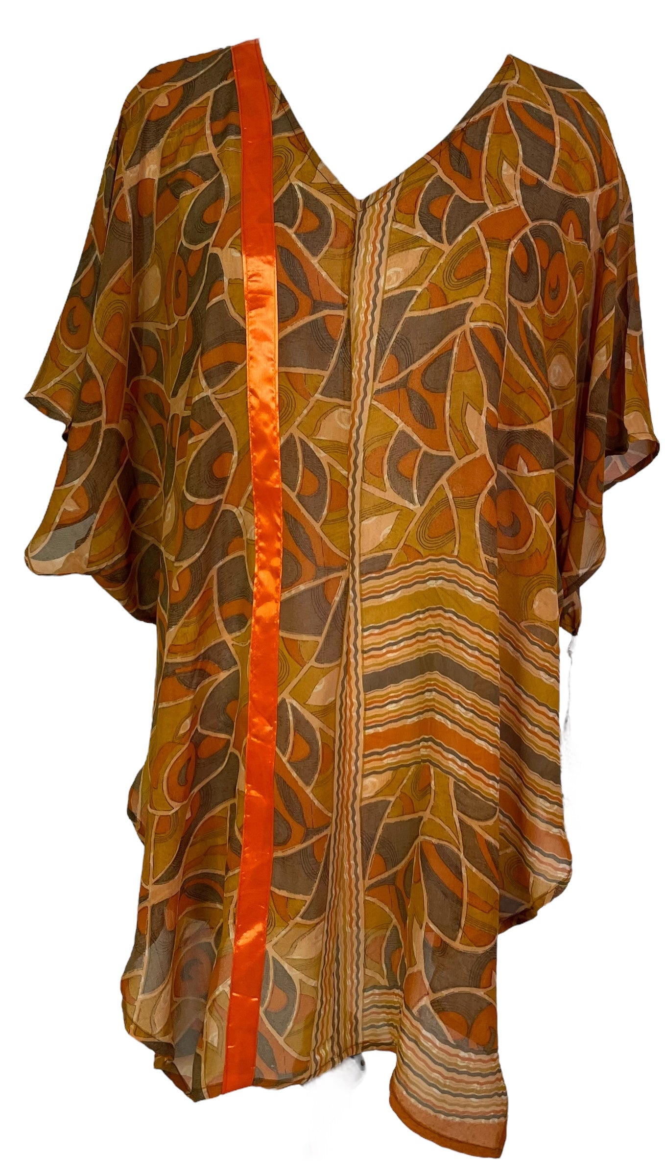 PRG7101 Sheer Avatar Pure Silk Waterfall Top