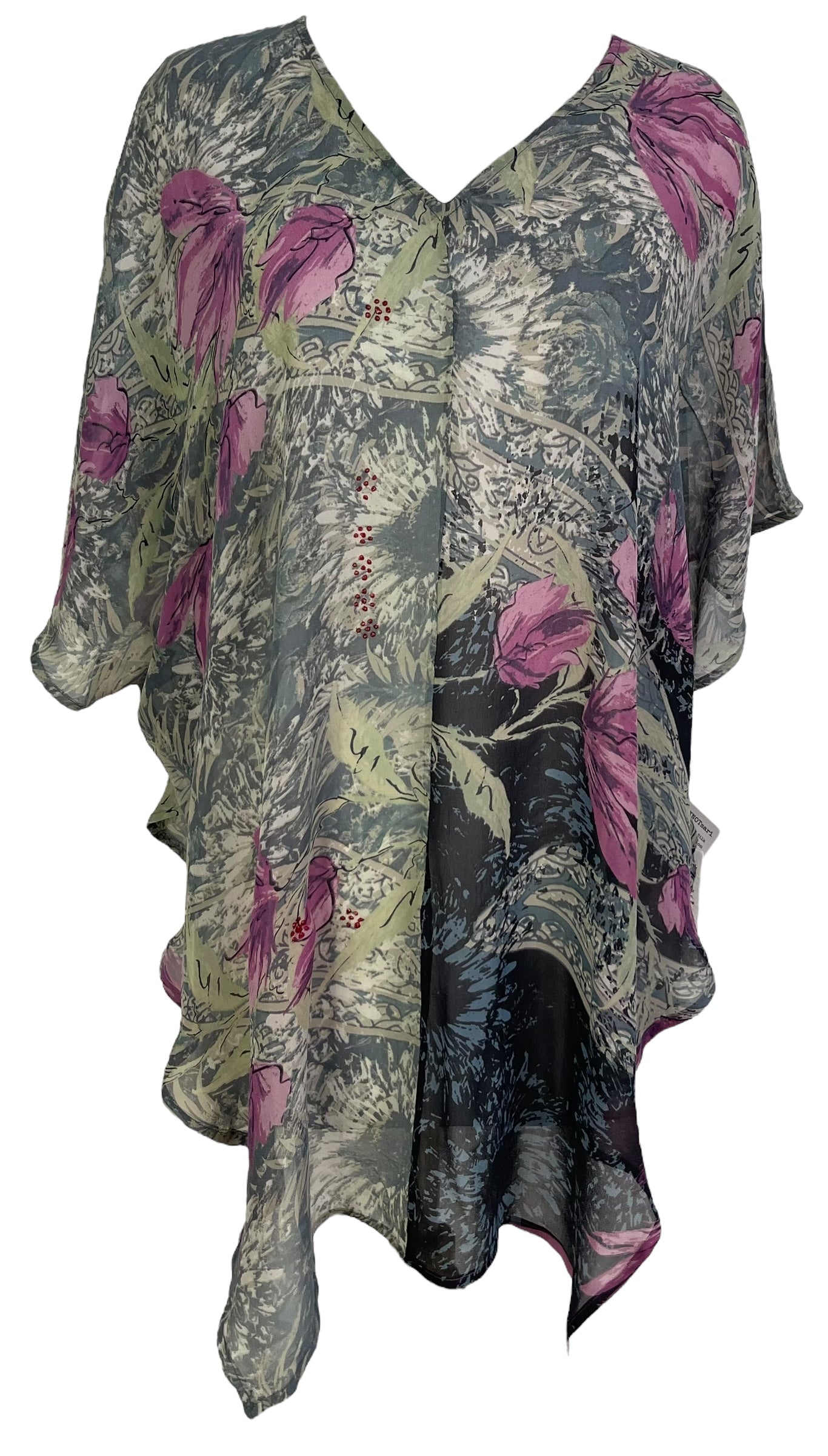 PRG7117 Sheer Wabi Sabi Pure Silk Waterfall Top