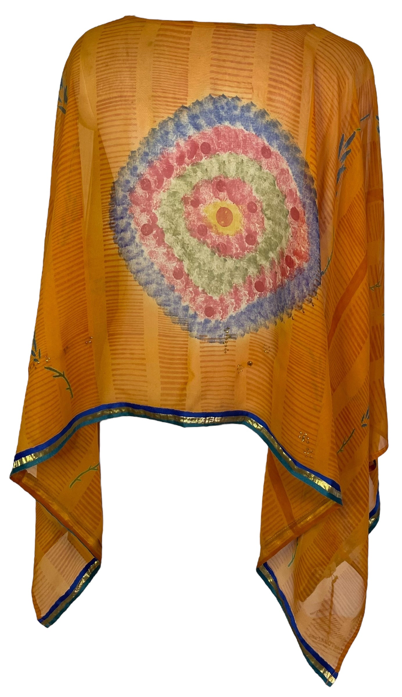 PRG7045 Sheer Avatar Pure Silk Capelet Poncho