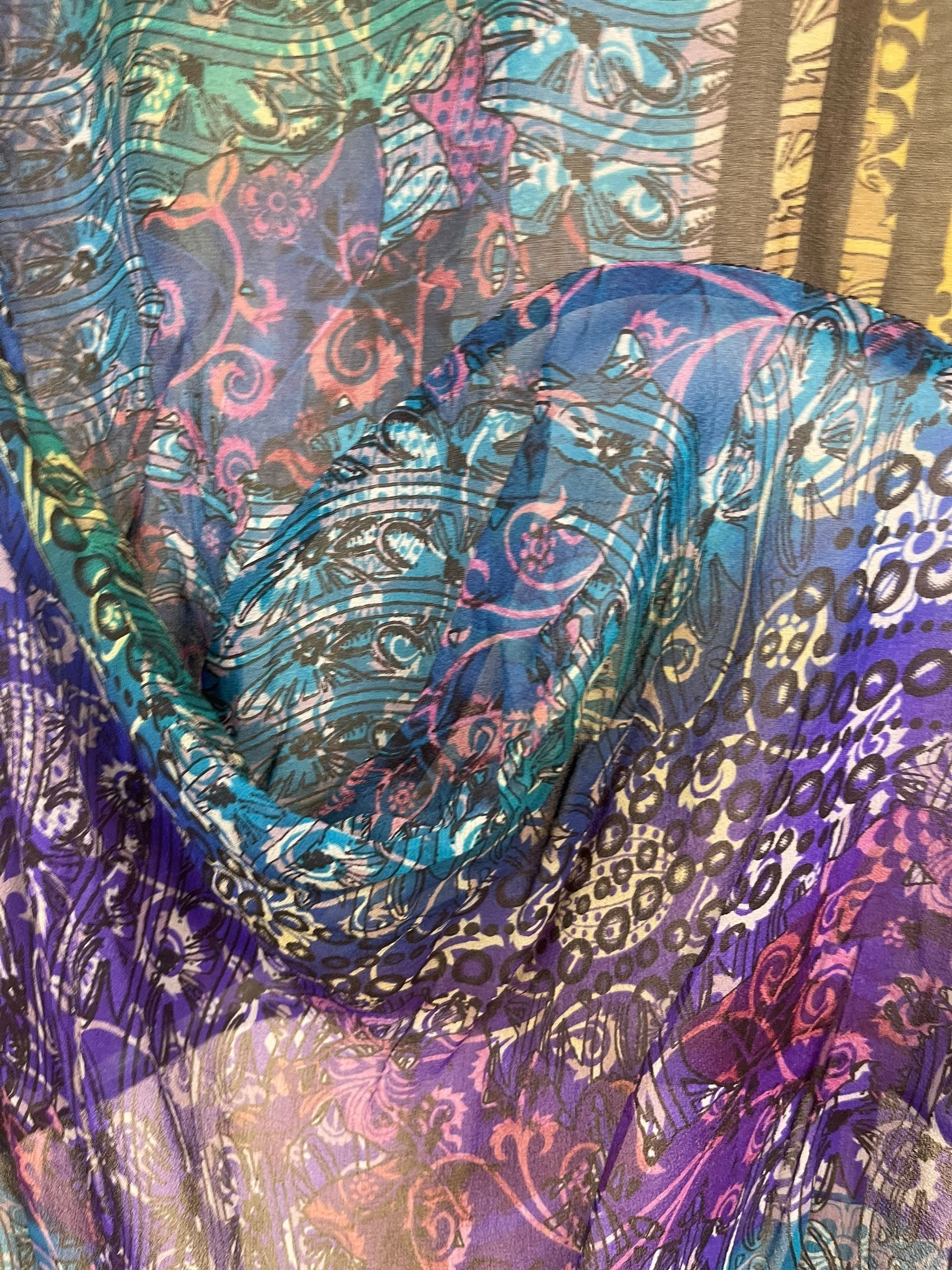 PRG7784 Sheer Avatar Pure Silk Self Pocket Tunic Dress