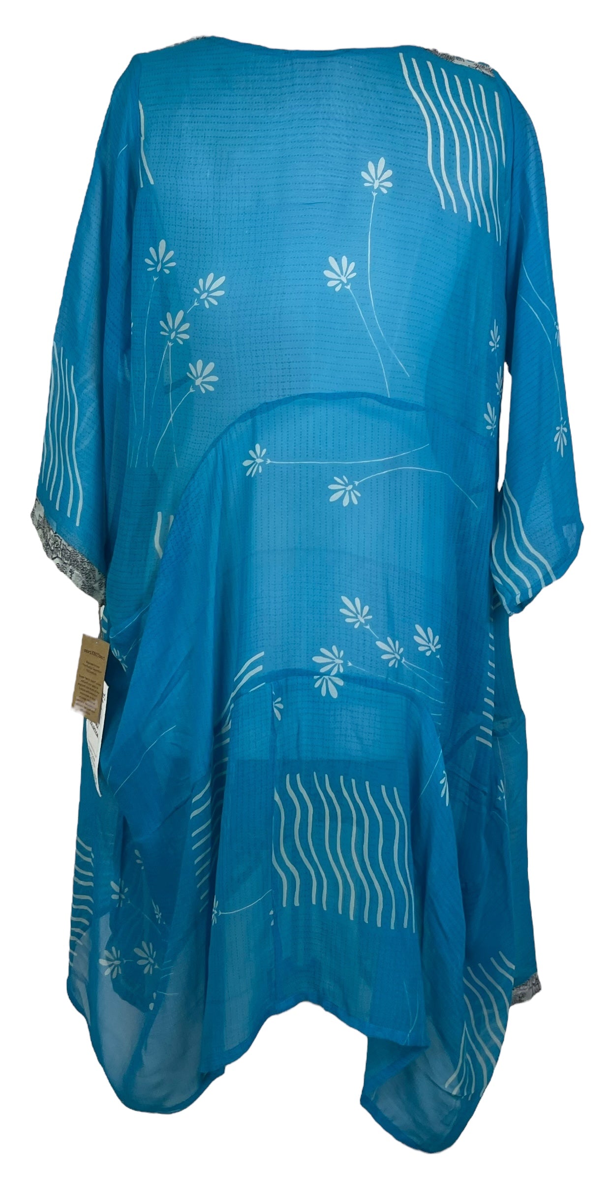 PRG7905 Sheer Wabi Sabi Sculptural Silk Long Tunic Dress