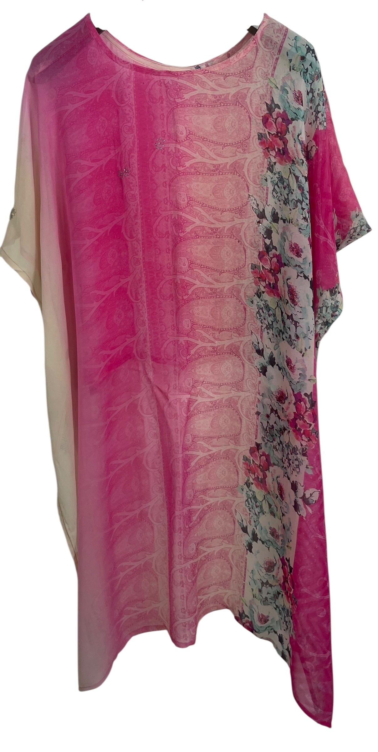 PREVIEW PRG8706 Sheer Wabi Sabi Pure Silk Hi Lo Top by MARCH2026 – Handmade ethical Hi Lo Top from sariKNOTsari using upcycled silk. Designed in Canada for travel and slow fashion, loved from Toronto to LA to Sydney.