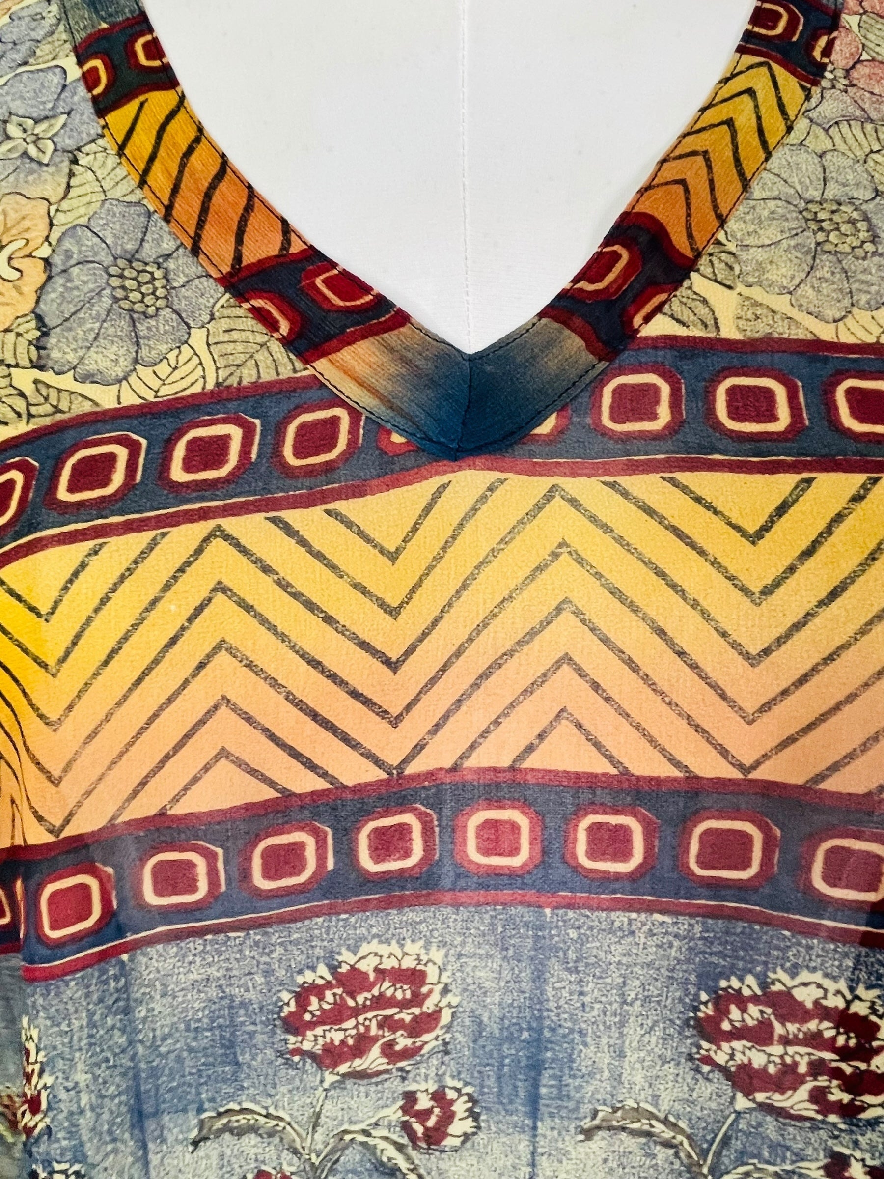 PRG7633 Sheer Avatar Pure Silk Long Tunic with Side Ties