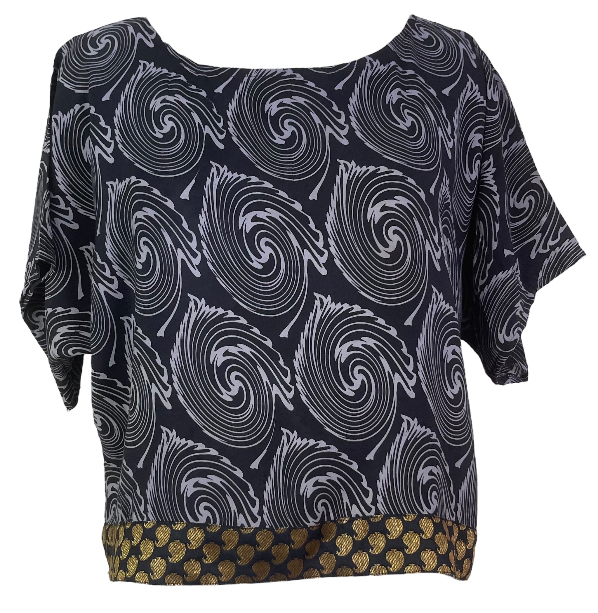 PRC6391 Avatar Pure Silk Side Slit Top