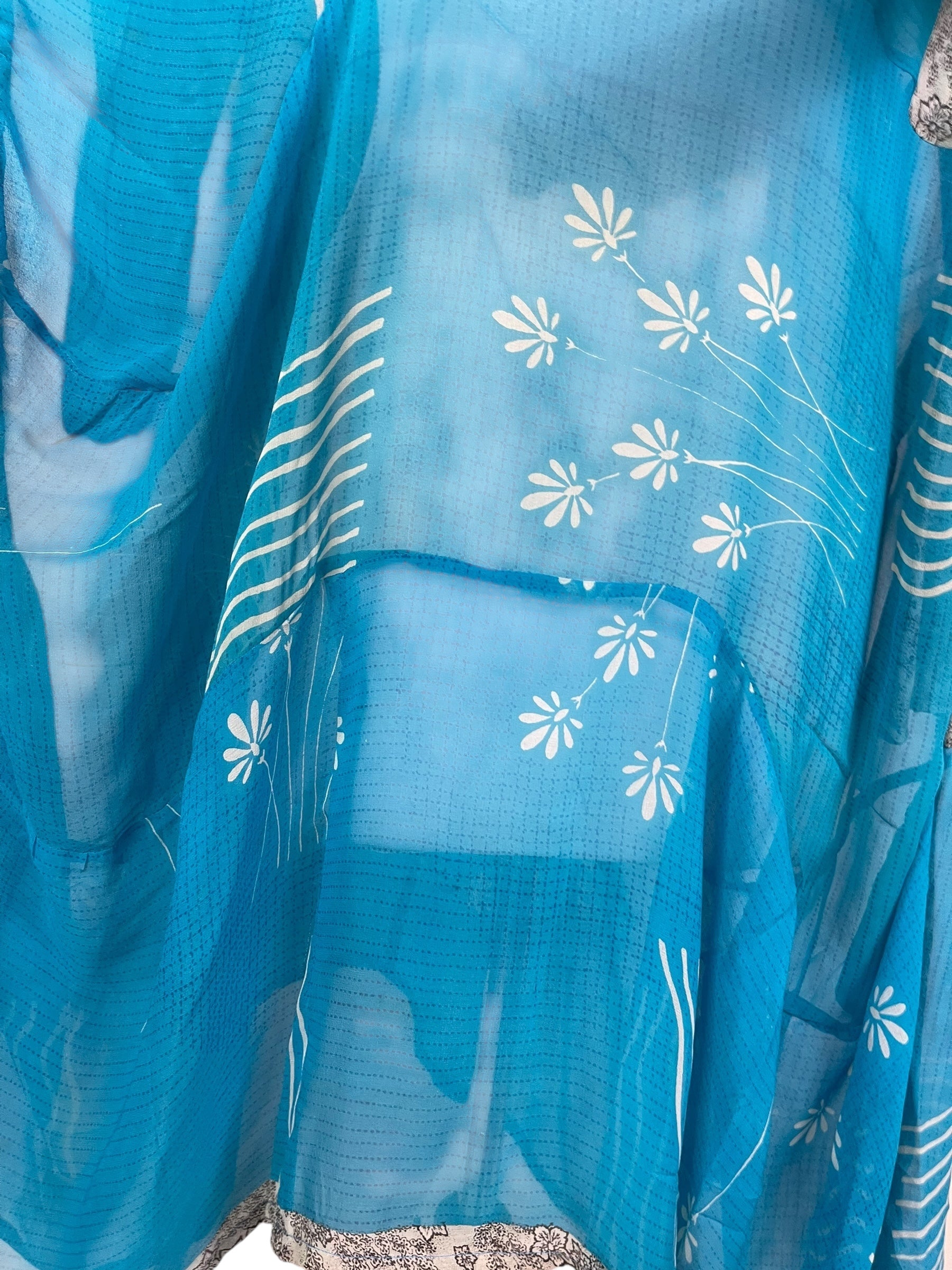 PRG7905 Sheer Wabi Sabi Sculptural Silk Long Tunic Dress