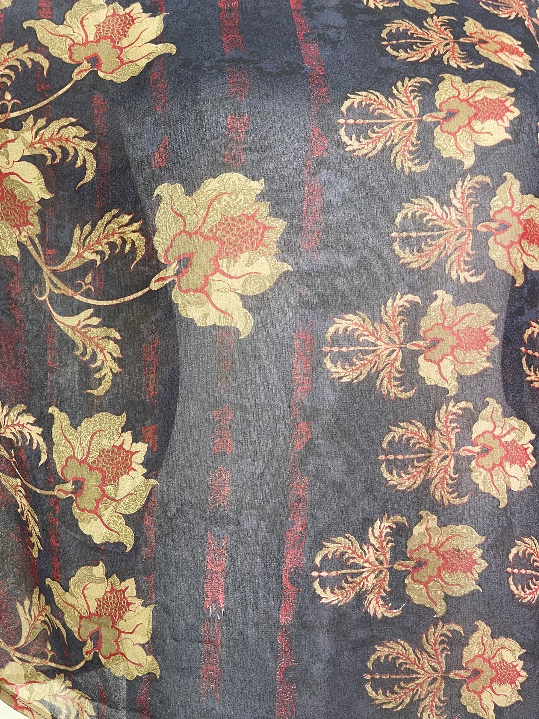 PRG8036 Sheer Avatar Pure Silk Side Slit Top