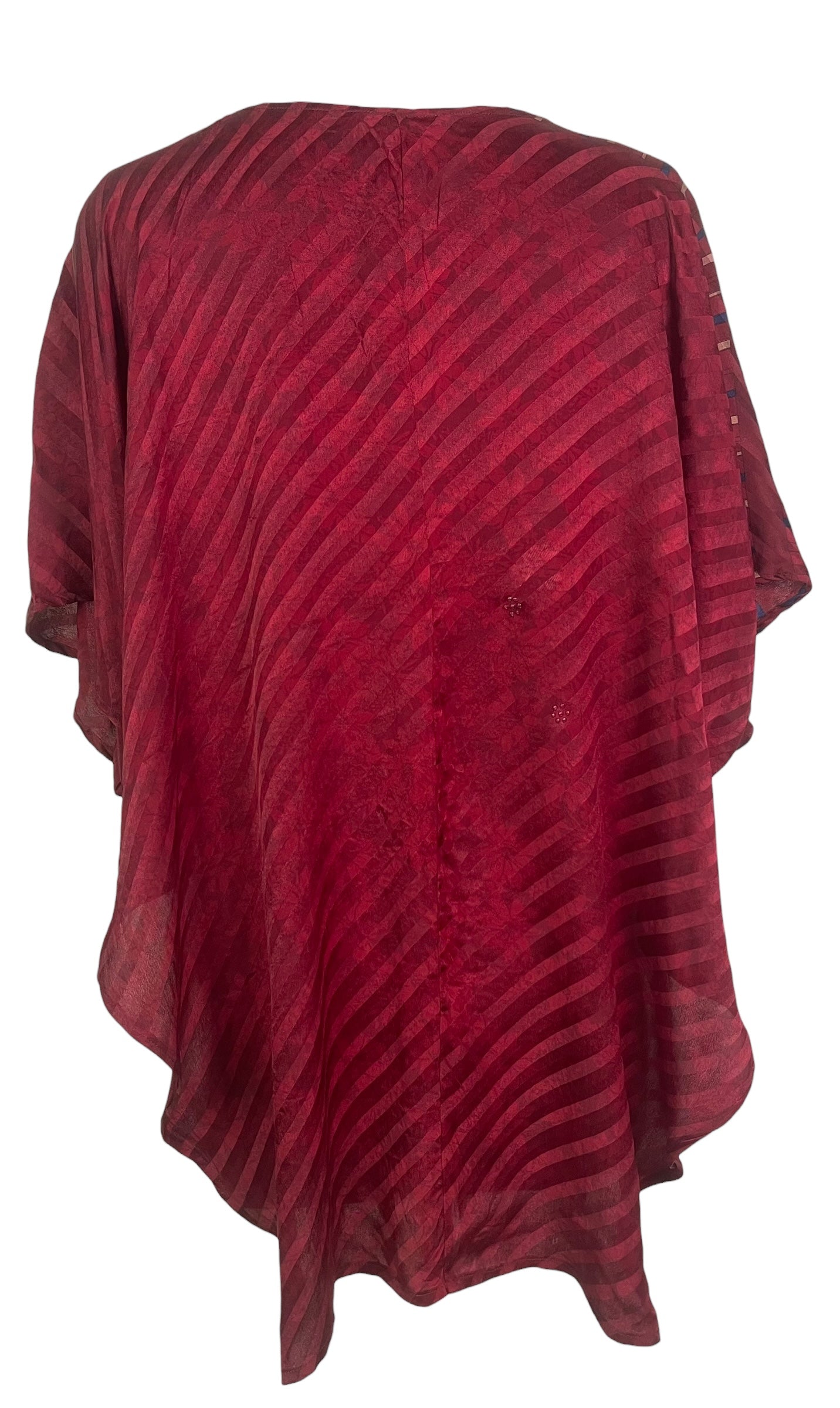 PREVIEW PRC8612 Avatar Pure Silk Waterfall Top by FEBRUARY2026 – Handmade ethical Waterfall Top from sariKNOTsari using upcycled silk. Designed in Canada for travel and slow fashion, loved from Toronto to LA to Sydney.