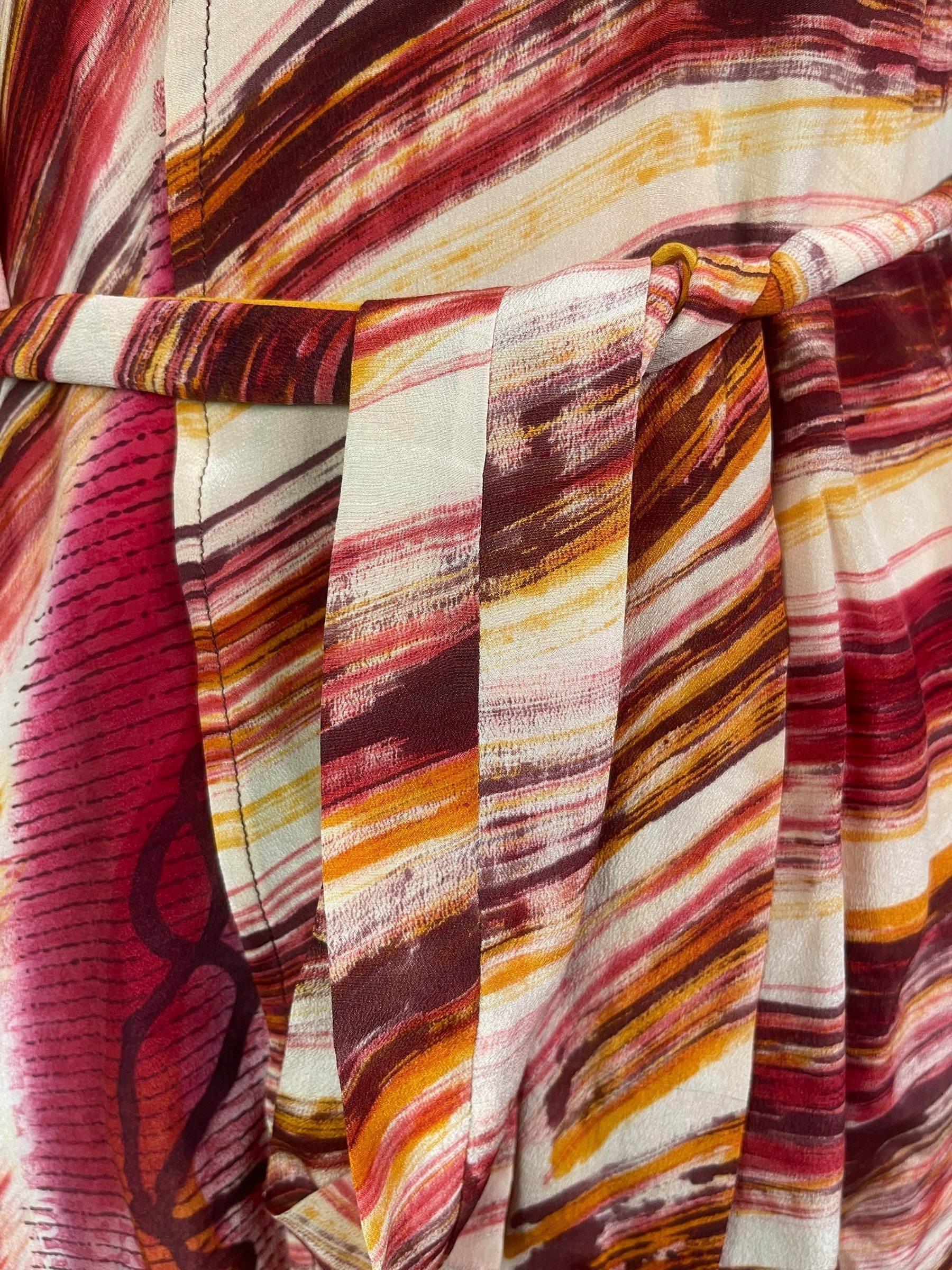 PREVIEW PRC8509 Avatar Pure Silk Kimono-Sleeved Jacket with Belt by FEBRUARY2026 – Handmade ethical Short Kimono from sariKNOTsari using upcycled silk. Designed in Canada for travel and slow fashion, loved from Toronto to LA to Sydney.