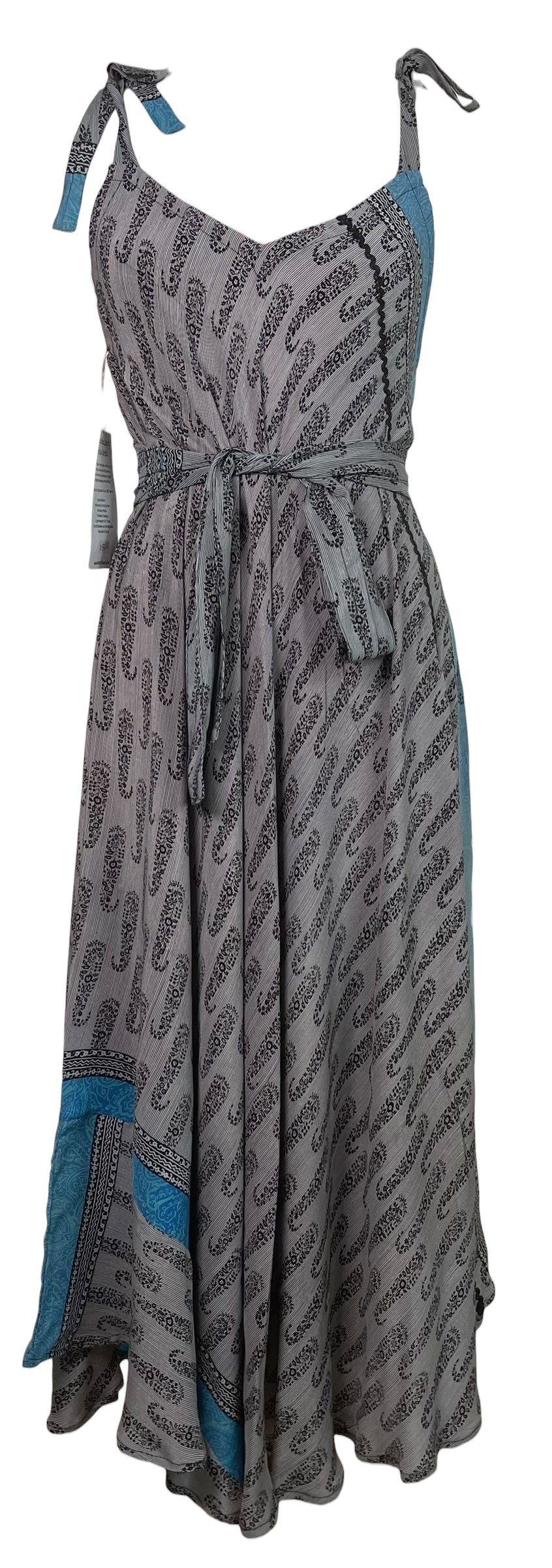 PREVIEW PRC8645 Avatar Pure Silk Maxi Dress with Belt by MARCH2026 – Handmade ethical Maxi Dress from sariKNOTsari using upcycled silk. Designed in Canada for travel and slow fashion, loved from Toronto to LA to Sydney.