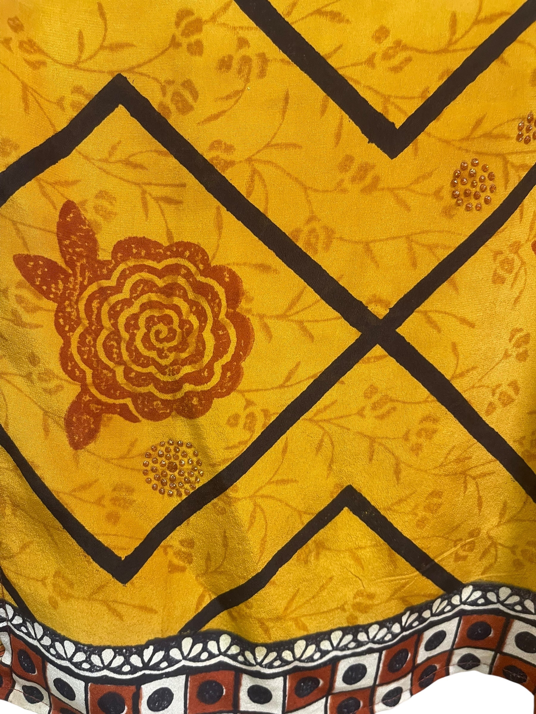 PRC8883 Avatar Long Pure Silk Kimono Sleeved Duster with Belt