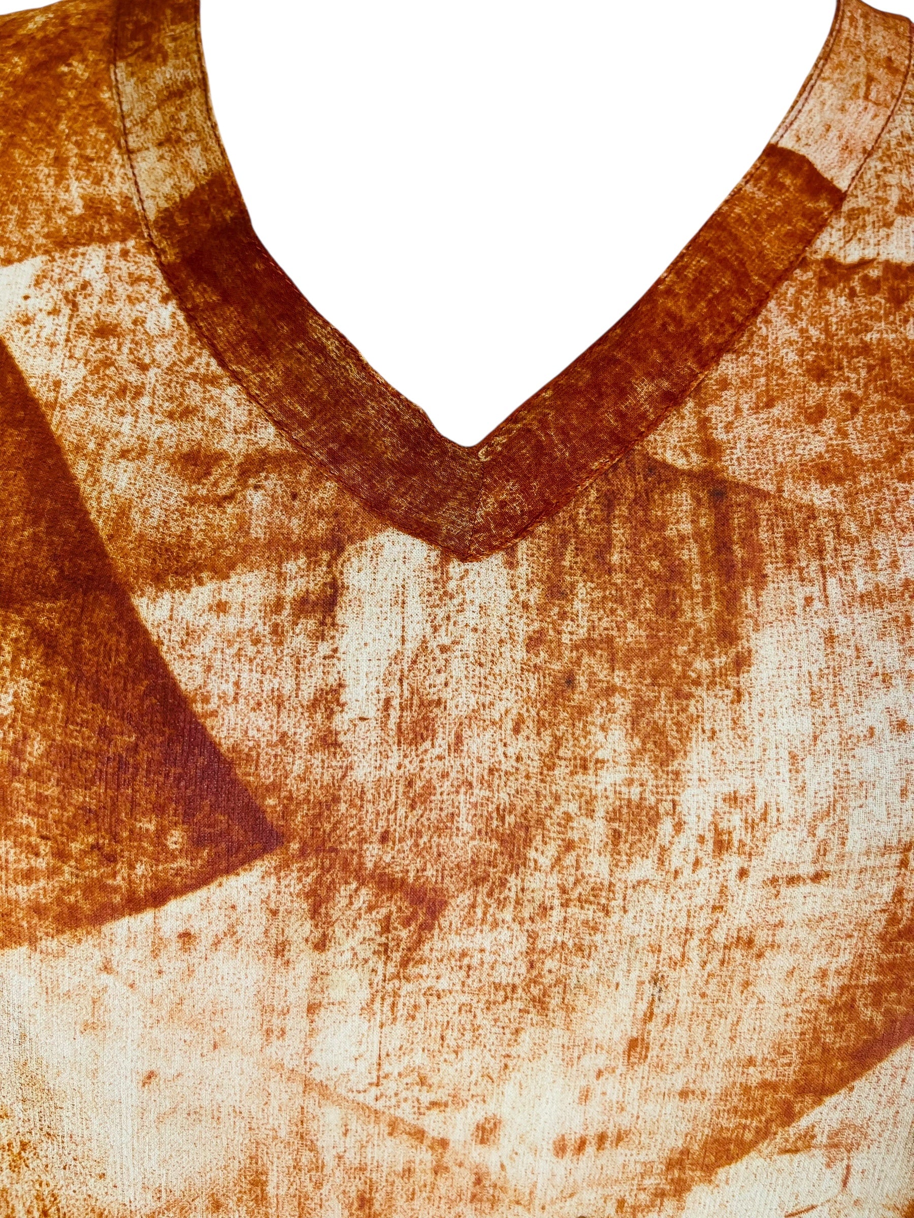 PRG7483 Sheer Avatar Pure Silk Short Kaftan Tunic without Slits