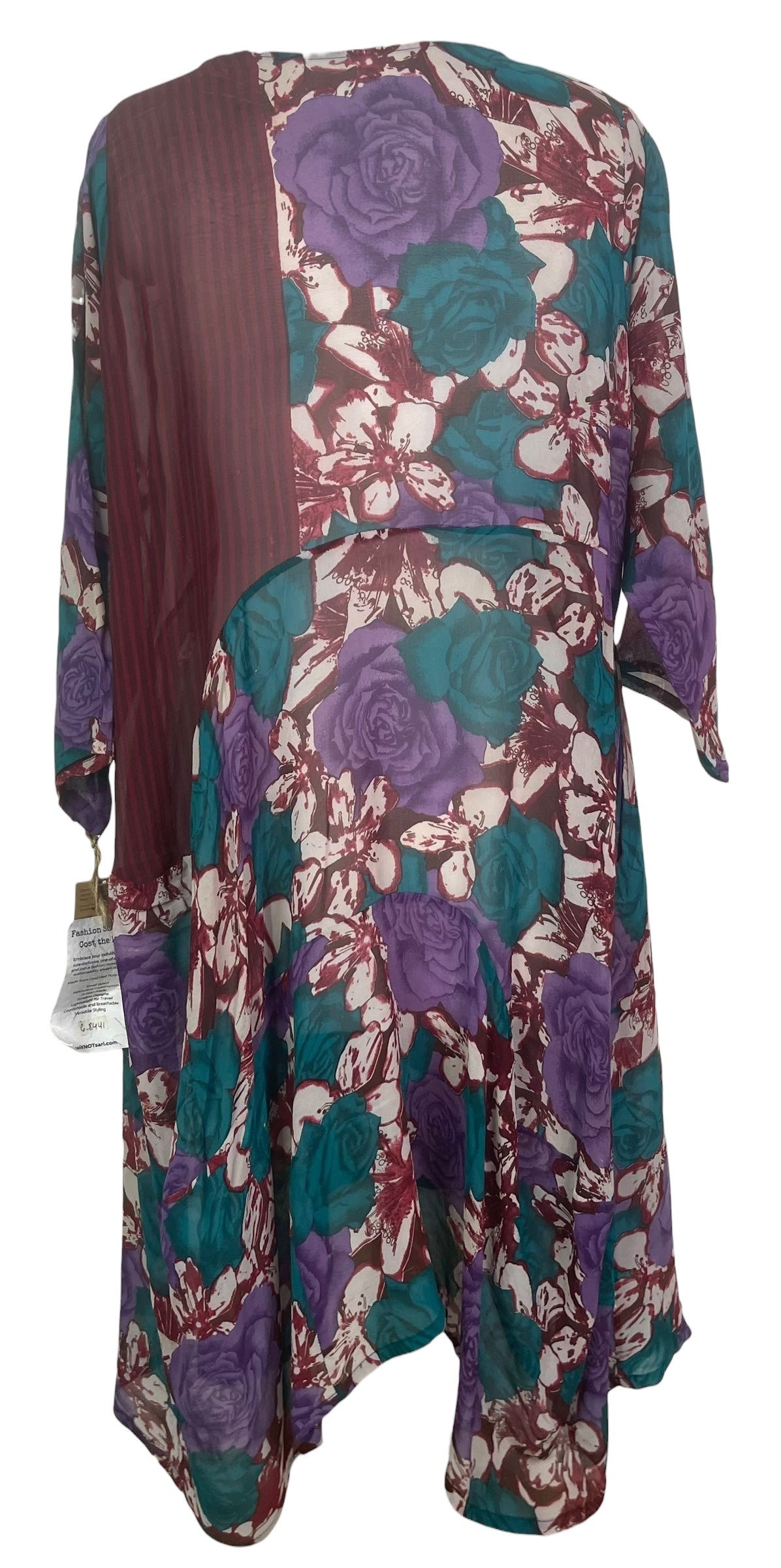 PREVIEW PRG8441 Sheer Wabi Sabi Sculptural Silk Long Tunic Dress