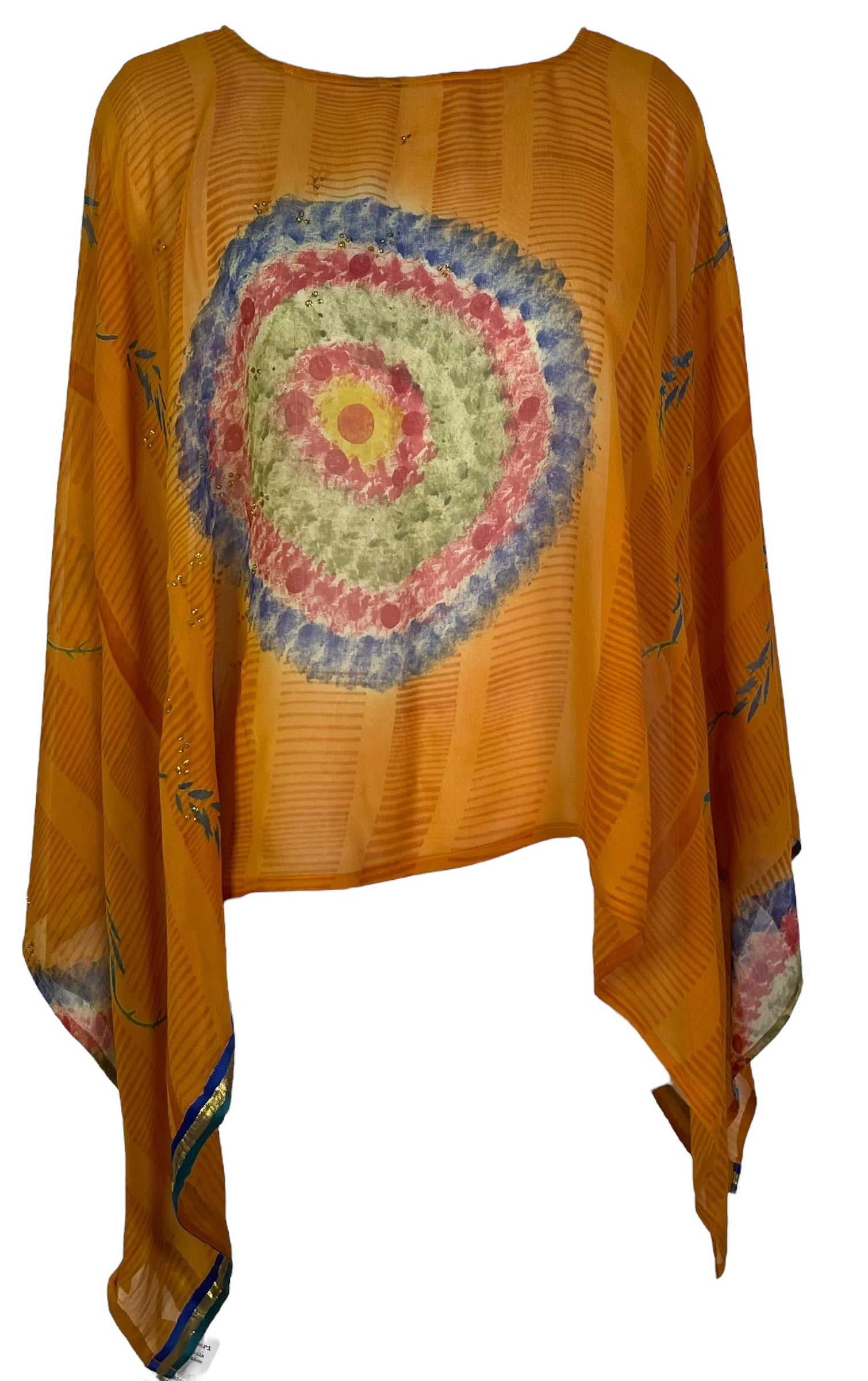 PRG7045 Sheer Avatar Pure Silk Capelet Poncho