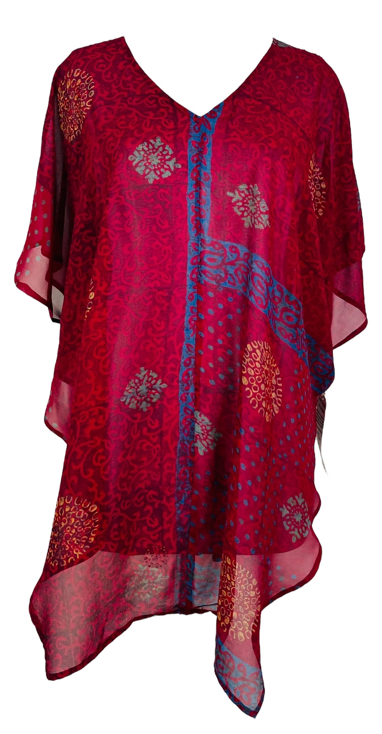 PRG7583 Sheer Avatar Pure Silk Waterfall Top