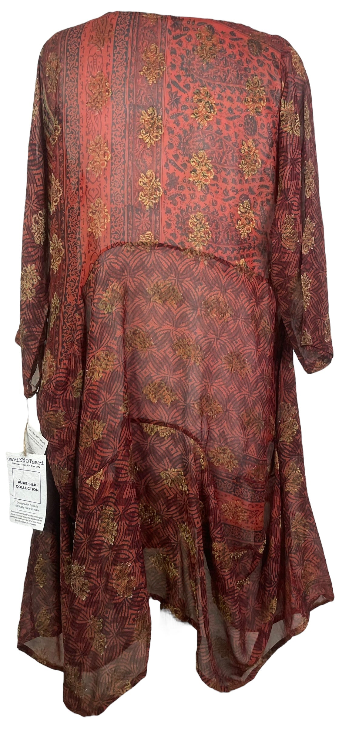 PRG7982 Avatar Pure Silk Sculptural Long Tunic Dress