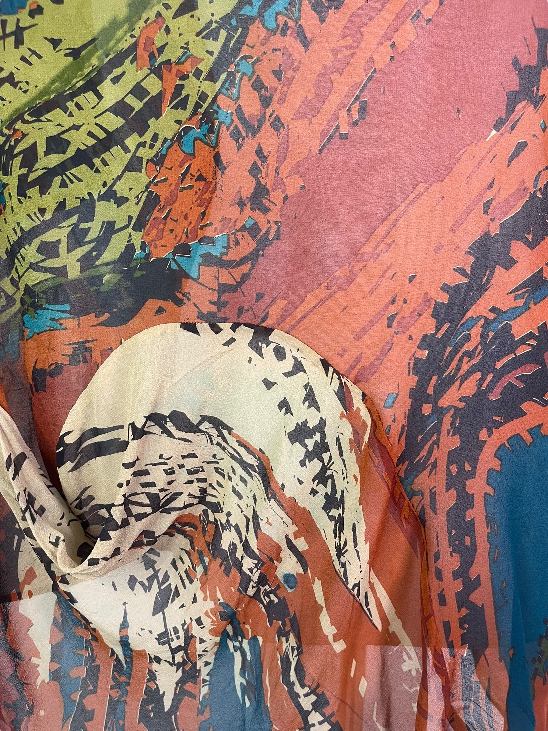 PRG7955 Sheer Wabi Sabi Pure Silk Self Pocket Tunic Dress