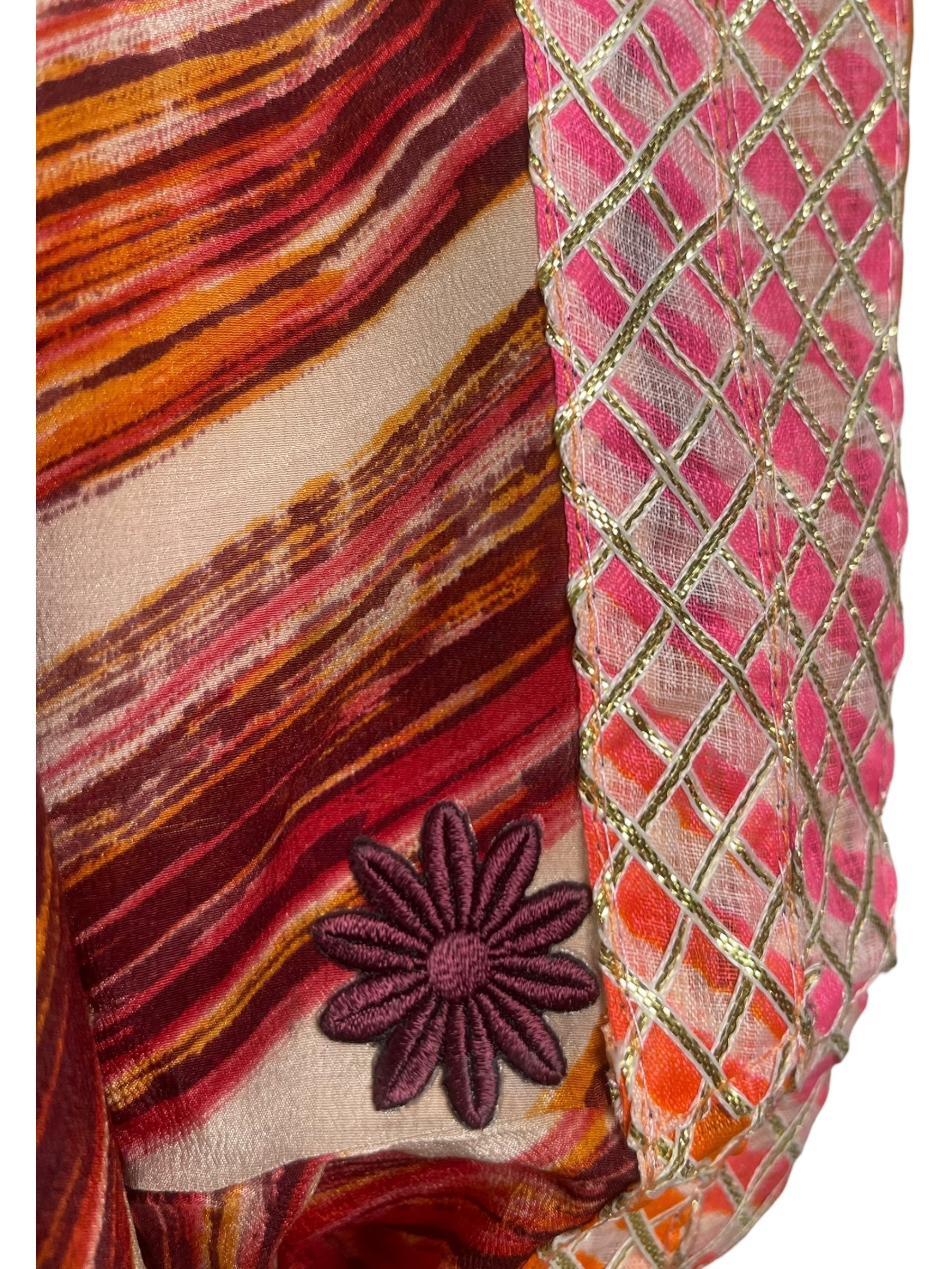 PREVIEW PRC8509 Avatar Pure Silk Kimono-Sleeved Jacket with Belt by FEBRUARY2026 – Handmade ethical Short Kimono from sariKNOTsari using upcycled silk. Designed in Canada for travel and slow fashion, loved from Toronto to LA to Sydney.