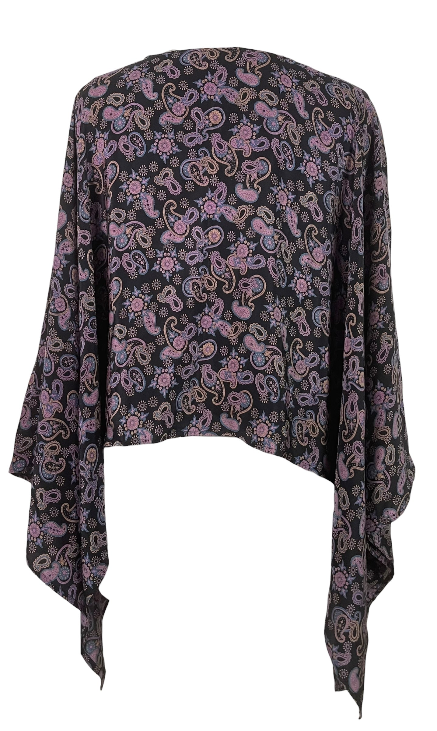 PREVIEW PRC8648 Avatar Pure Silk Capelet Poncho by MARCH2026 – Handmade ethical Poncho from sariKNOTsari using upcycled silk. Designed in Canada for travel and slow fashion, loved from Toronto to LA to Sydney.