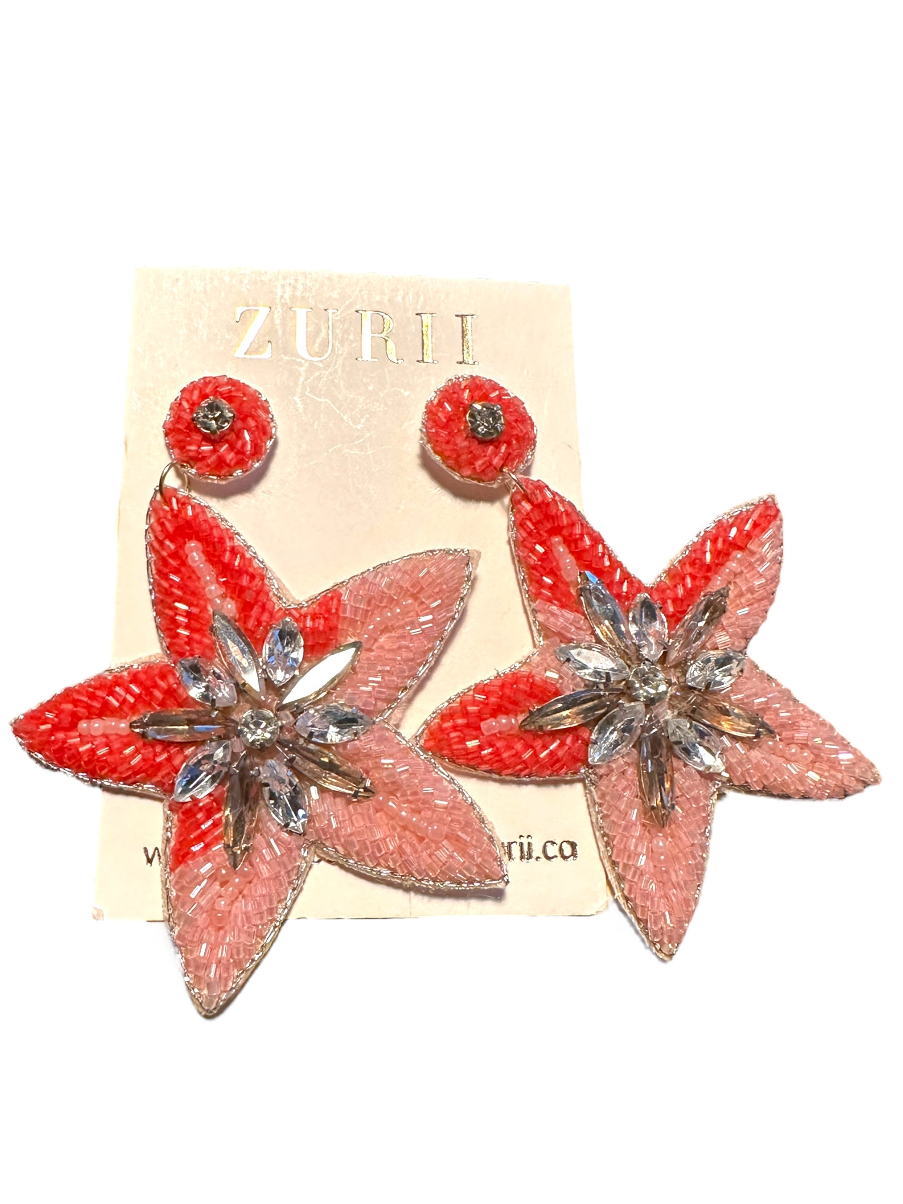Coral Flower Earrings