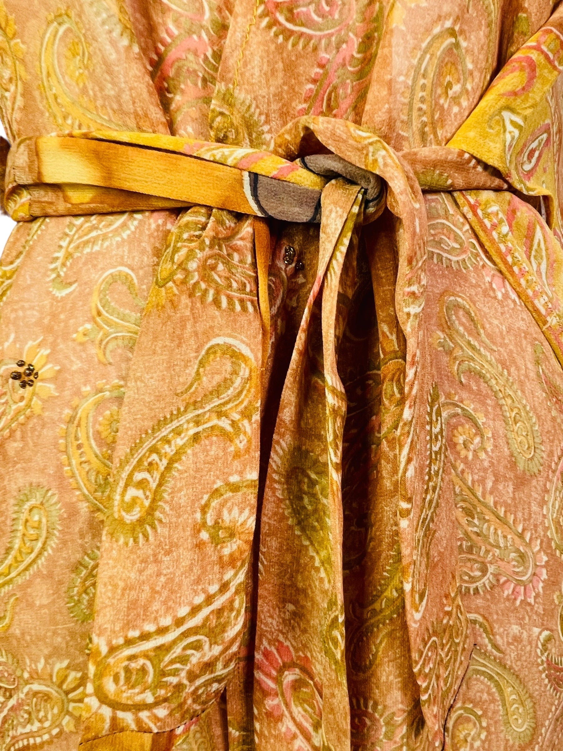 PRC7488 Avatar Pure Silk Kimono-Sleeved Jacket with Belt