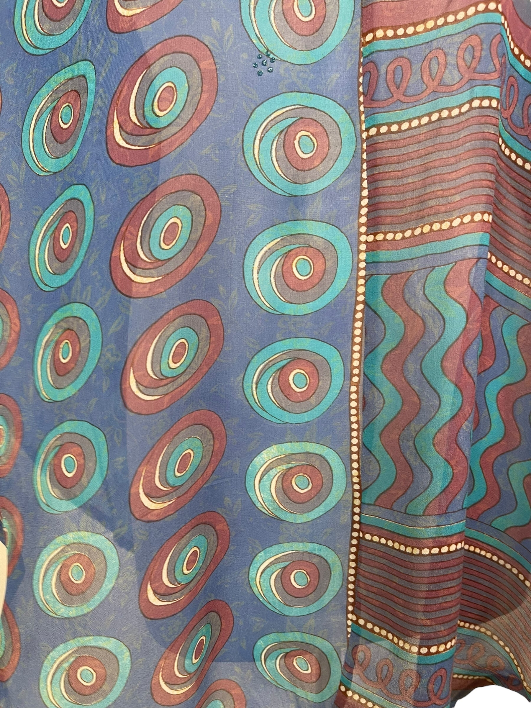 PRG7564 Sheer Avatar Pure Silk Waterfall Top