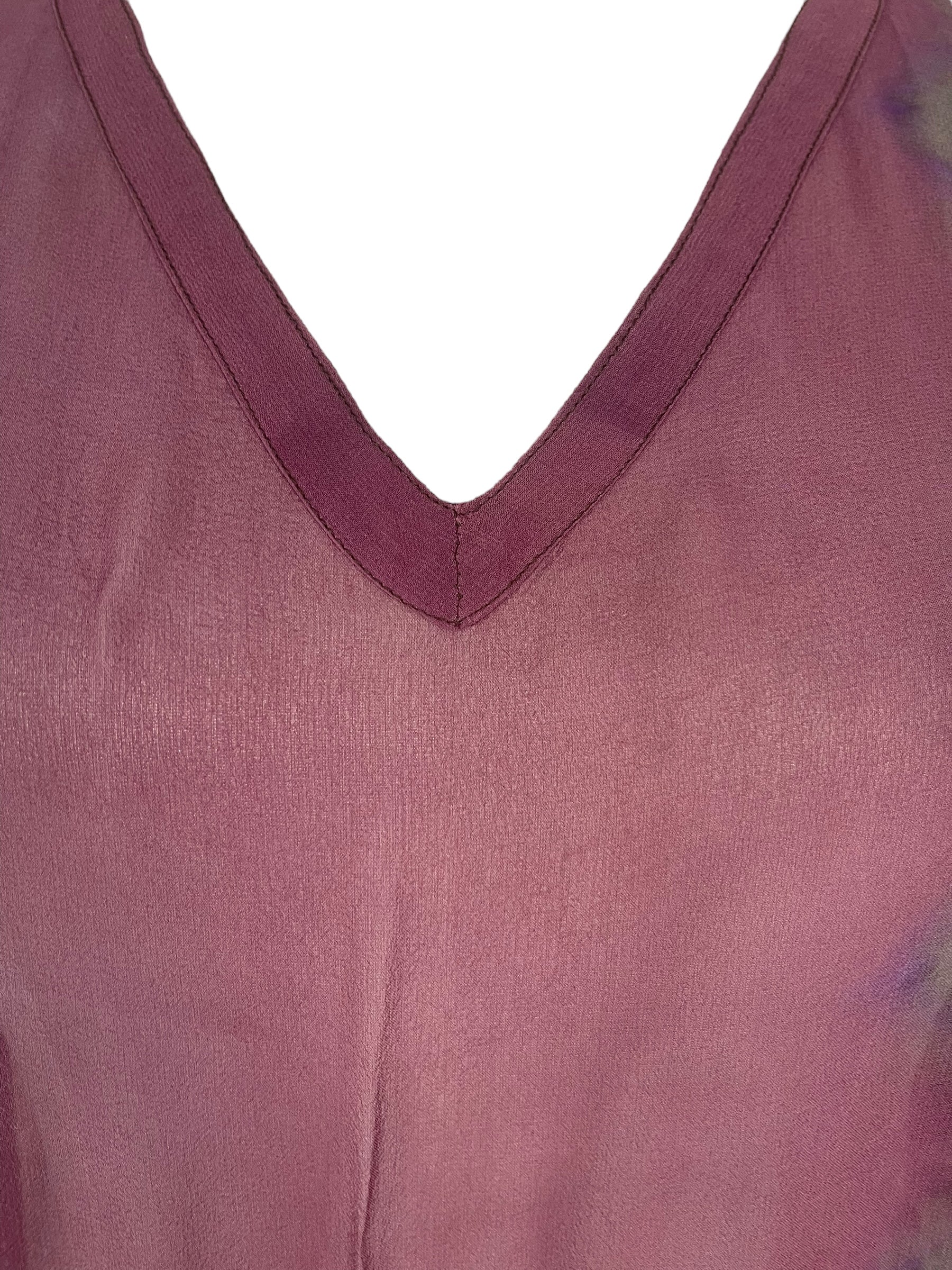 PRG7705 Sheer Wabi Sabi Pure Silk Short Kaftan Tunic With Slits