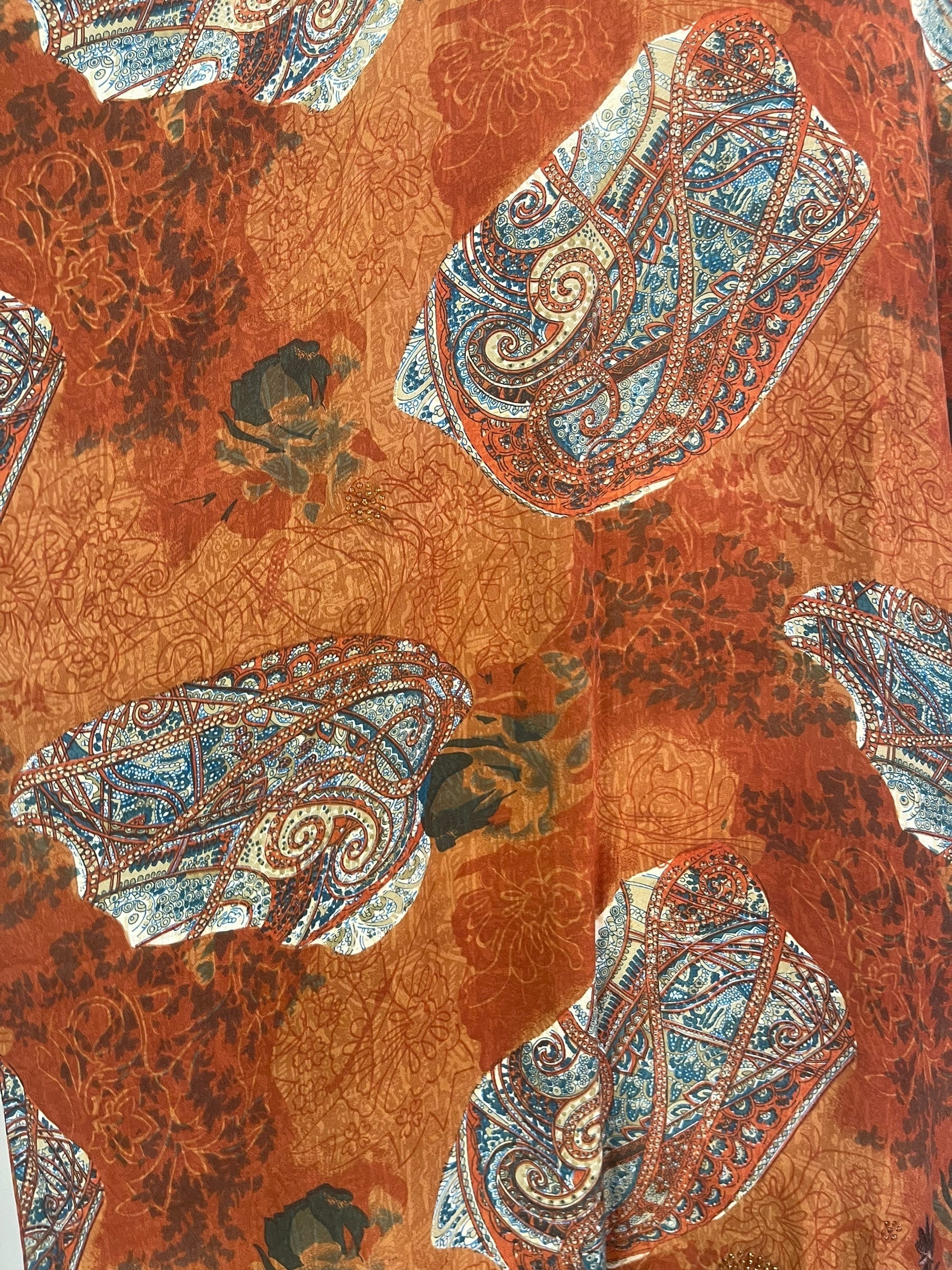 PRC8547 Avatar Long Pure Silk Kimono Sleeved Duster with Belt by Kerri – Handmade ethical Long Kimono from sariKNOTsari using upcycled silk. Designed in Canada for travel and slow fashion, loved from Toronto to LA to Sydney.