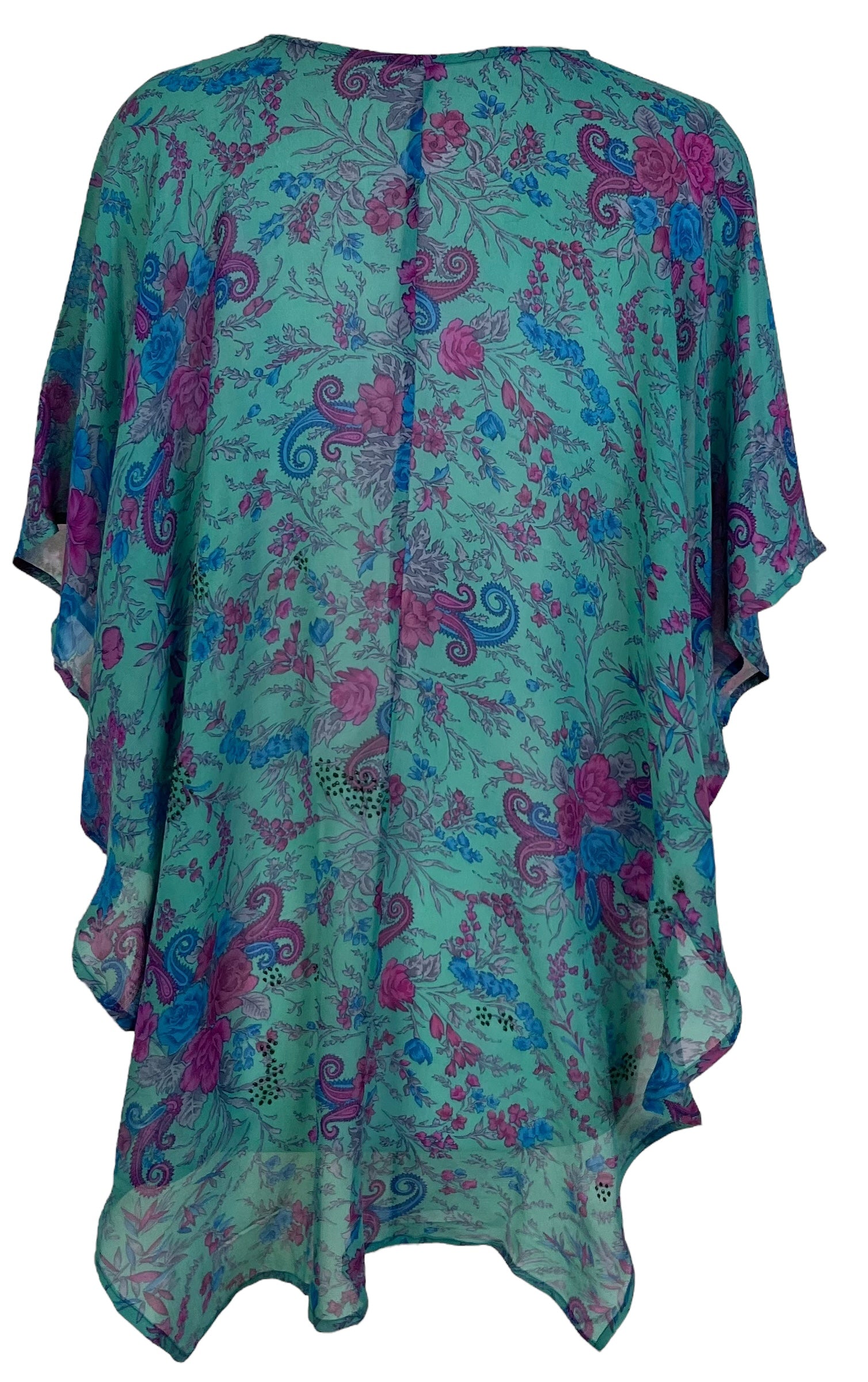 PRG7115 Sheer Avatar Pure Silk Waterfall Top