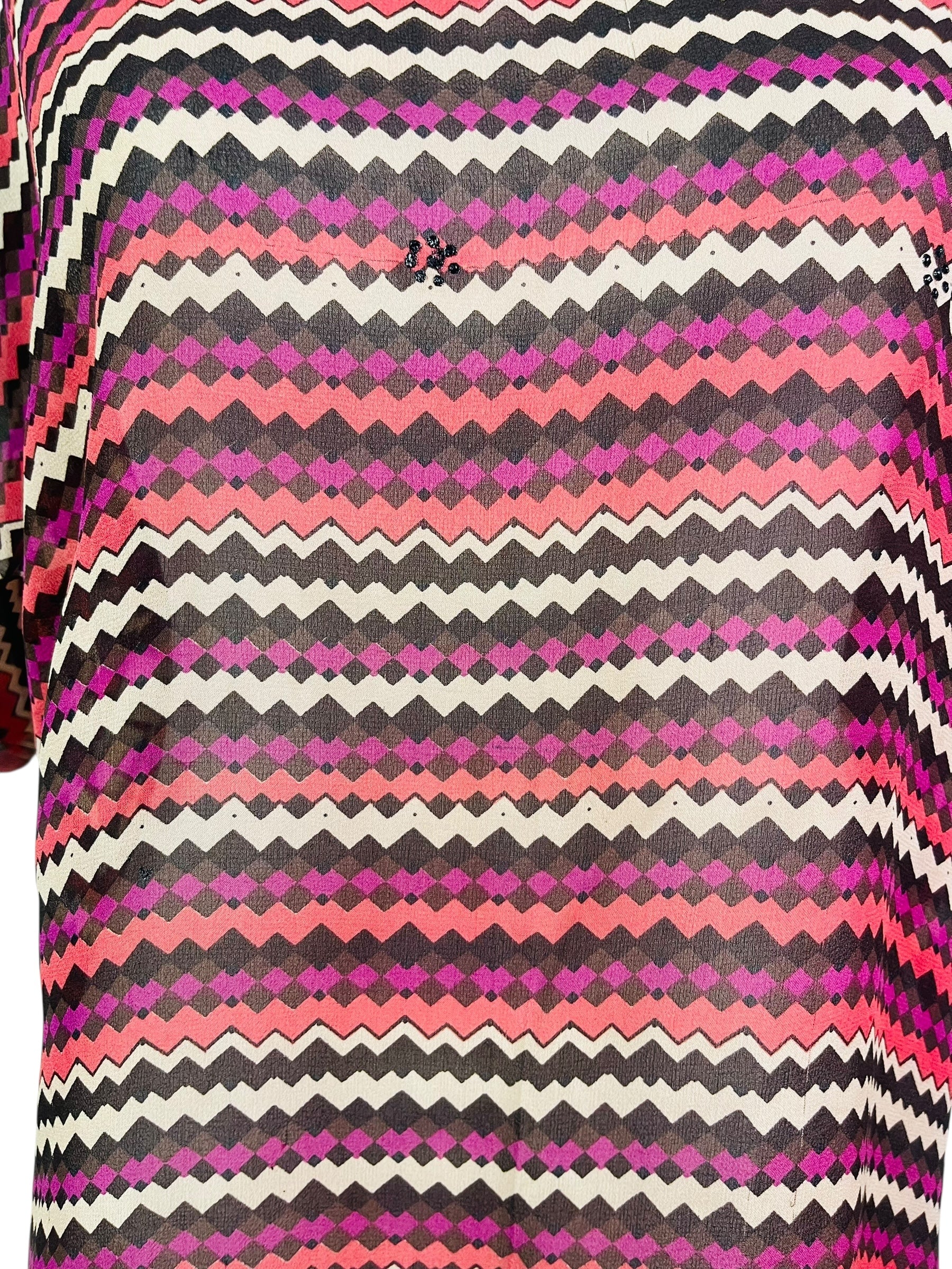 PRG6845 Sheer Wabi Sabi Pure Silk Side Slit Top