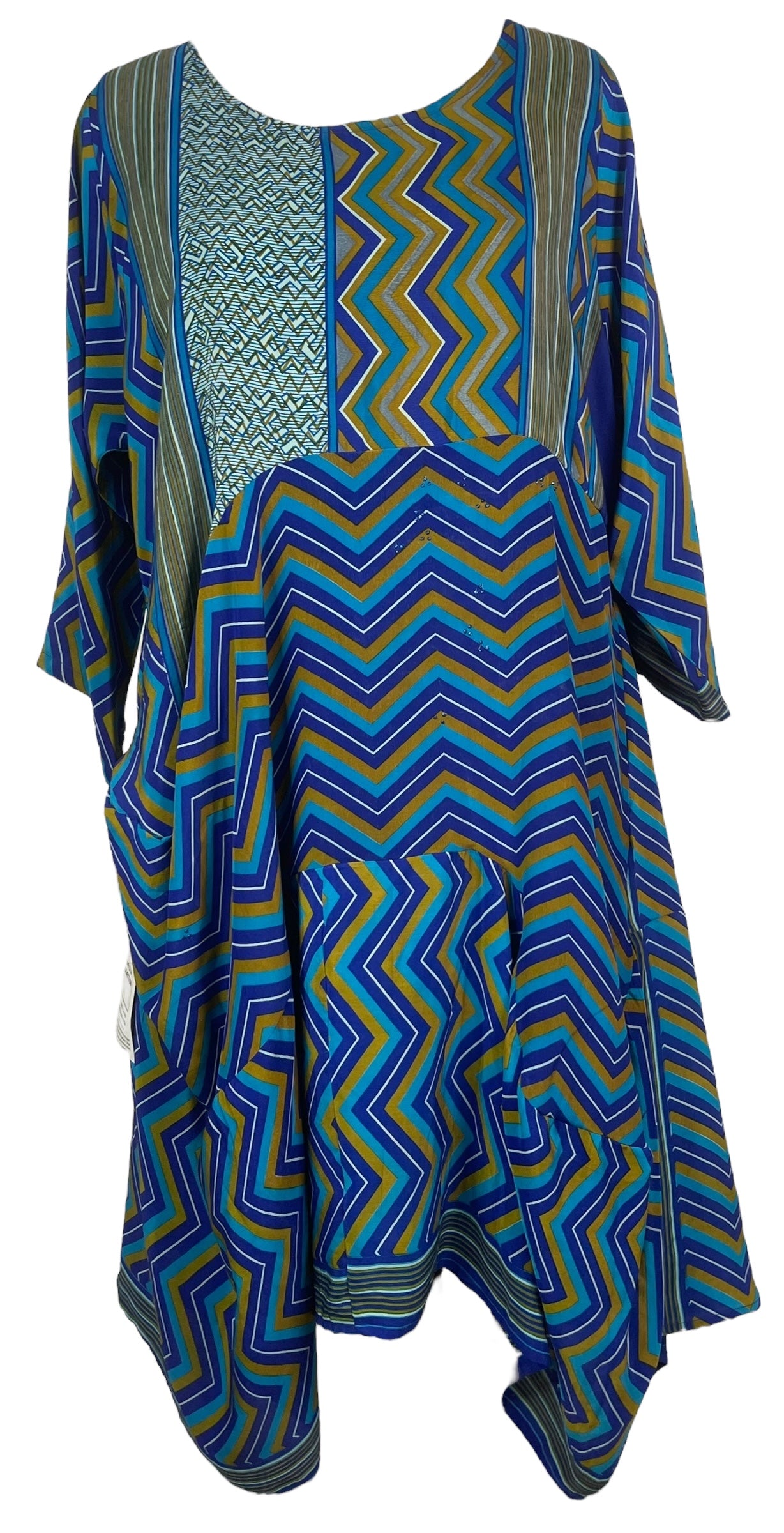 PRC7972 Wabi Sabi Sculptural Silk Long Tunic Dress