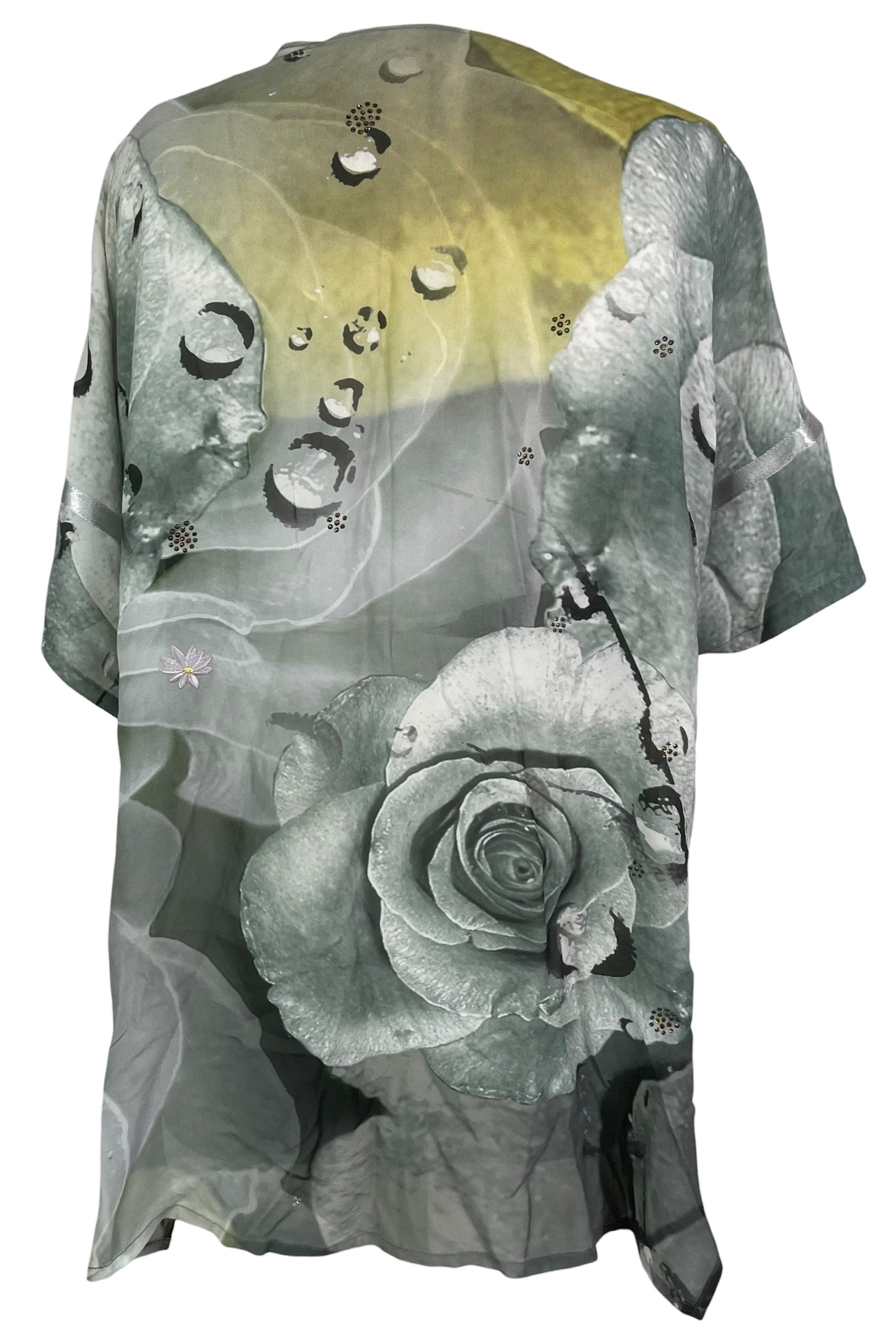 PRG8620 Sheer Avatar Pure Silk Kimono-Sleeved Jacket with Belt