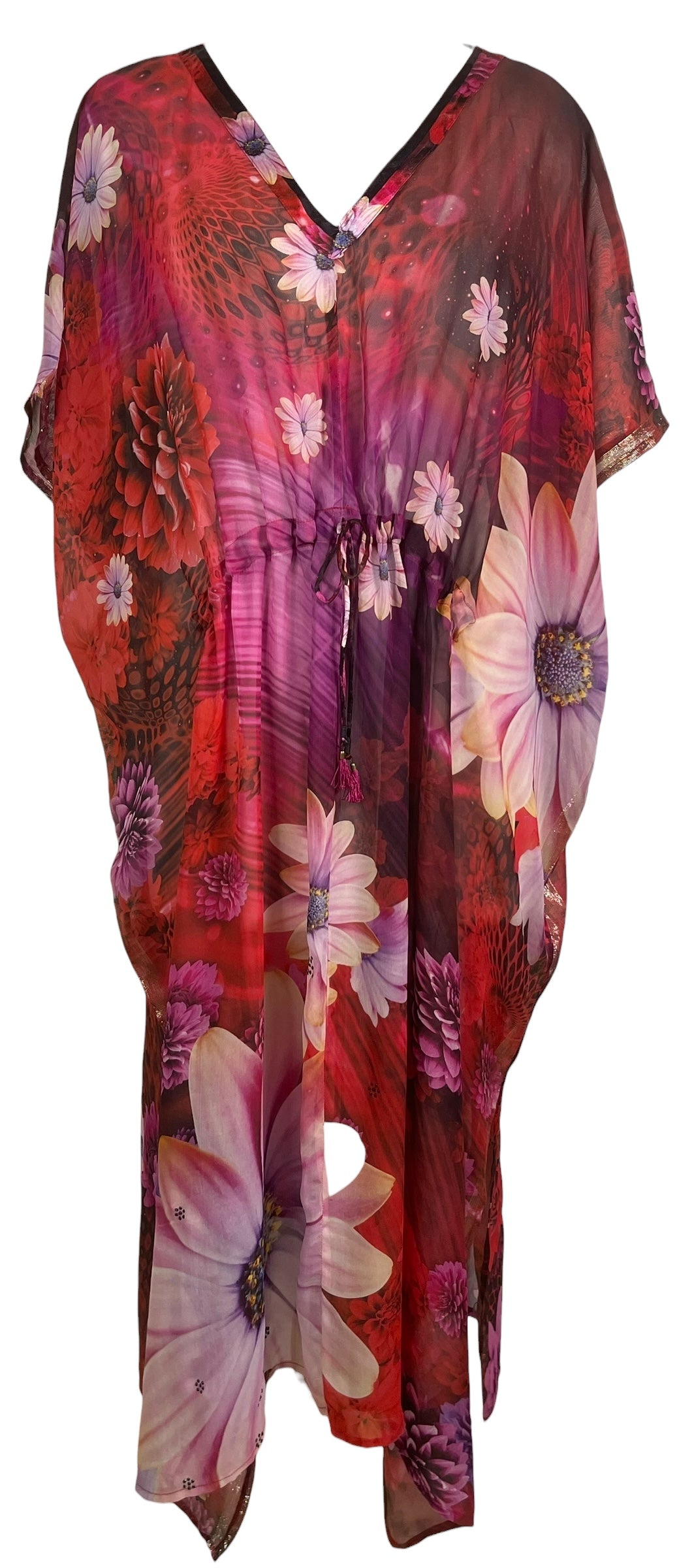 PRG8863 Sheer Wabi Sabi Pure Silk Maxi Kaftan