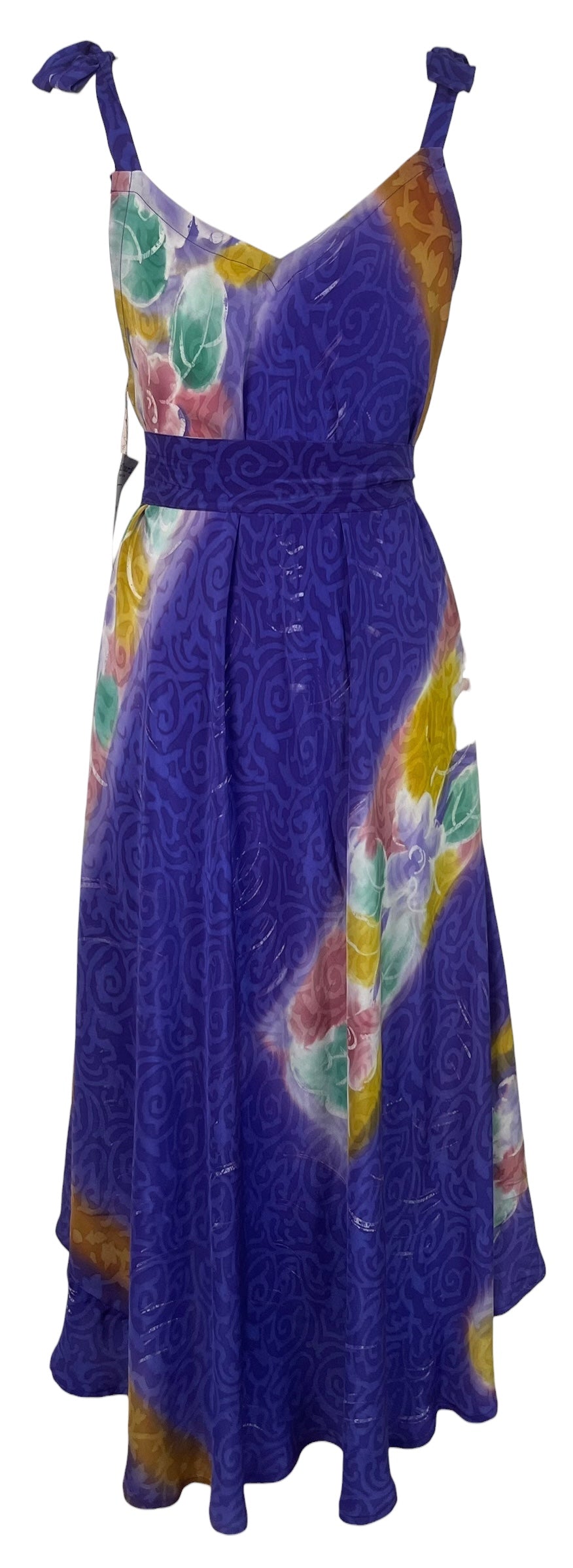 PREVIEW PRC8643 Avatar Pure Silk Maxi Dress with Belt by MARCH2026 – Handmade ethical Maxi Dress from sariKNOTsari using upcycled silk. Designed in Canada for travel and slow fashion, loved from Toronto to LA to Sydney.